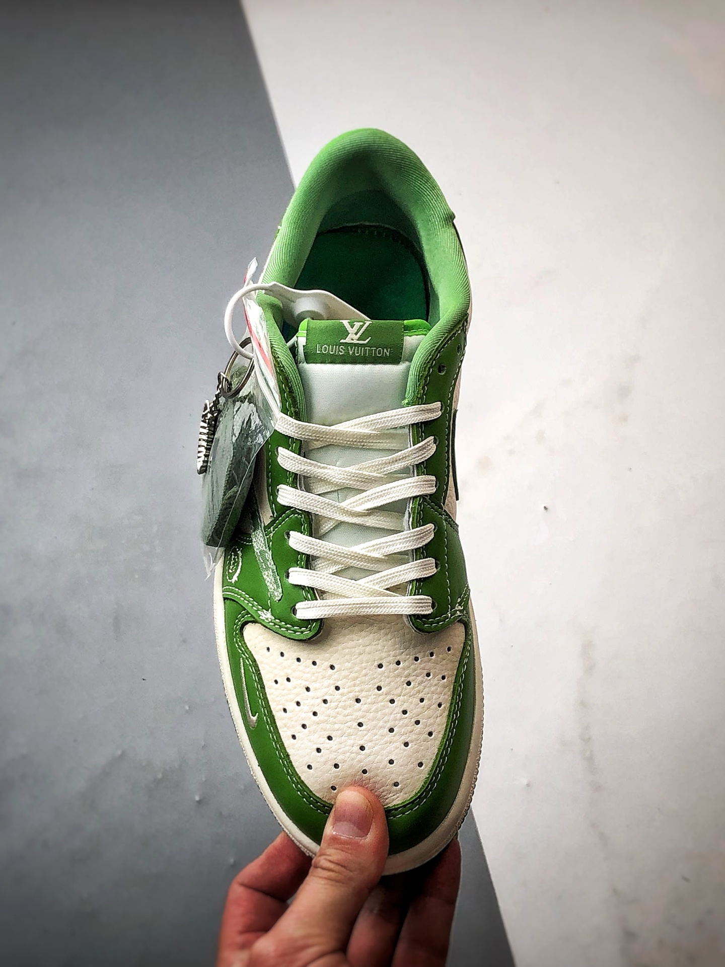 290 Air Jordan 1 Low ”高端定制” LV白绿格子倒钩 XS2024-058