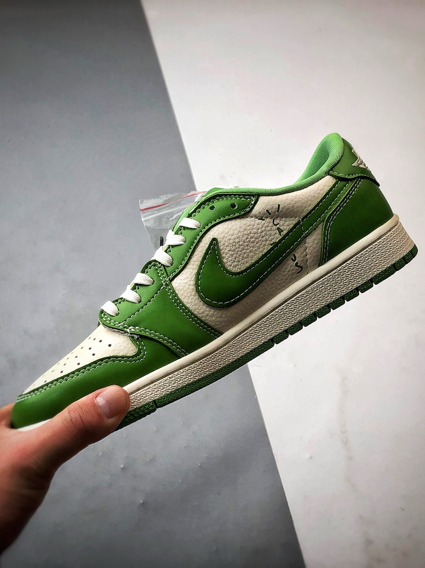 290 Air Jordan 1 Low ”高端定制” LV白绿格子倒钩 XS2024-058