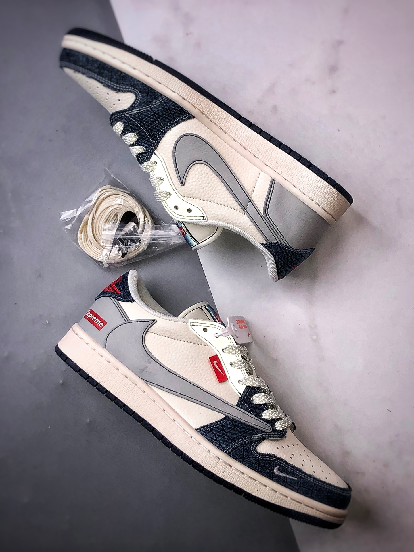 290 Air Jordan 1 Low ”高端定制” Sup牛仔白蓝灰倒钩 JJ2508-565