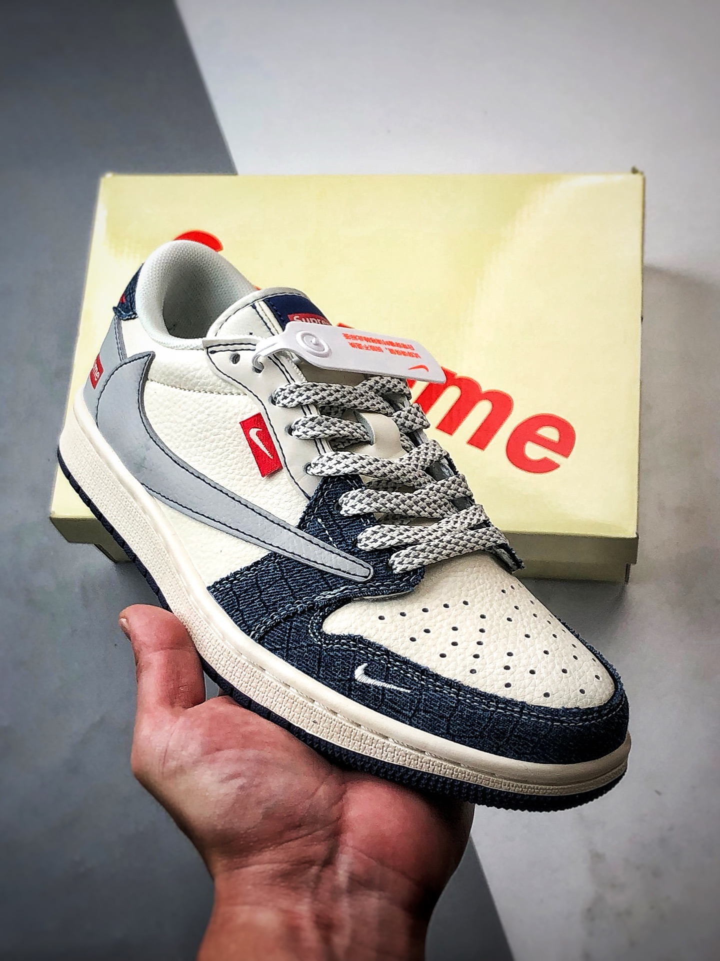290 Air Jordan 1 Low ”高端定制” Sup牛仔白蓝灰倒钩 JJ2508-565