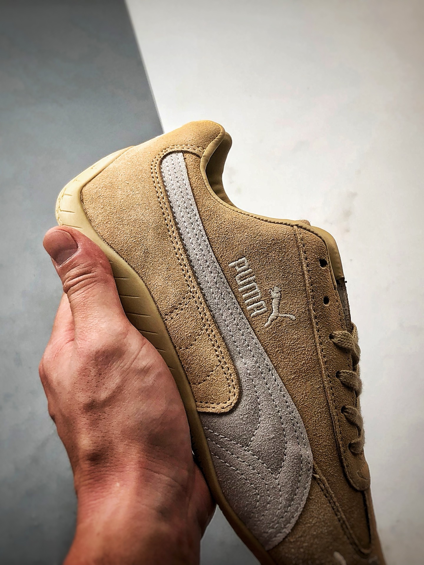180 Puma Speedcet 棕褐色 彪马低帮复古运动休闲赛车跑鞋 403903-02