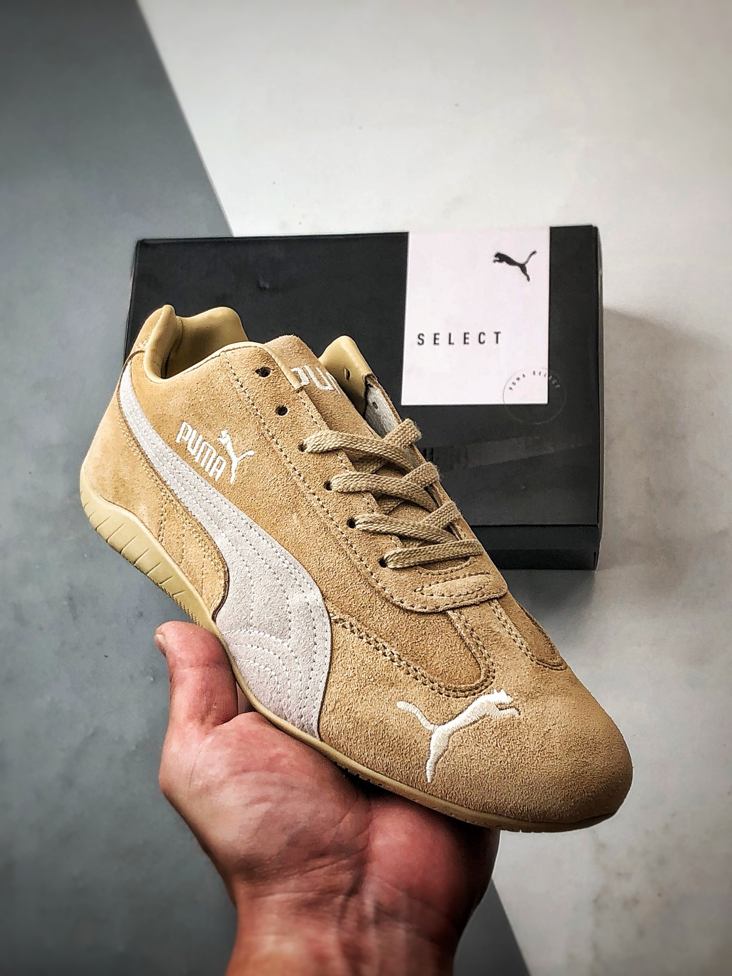 180 Puma Speedcet 棕褐色 彪马低帮复古运动休闲赛车跑鞋 403903-02