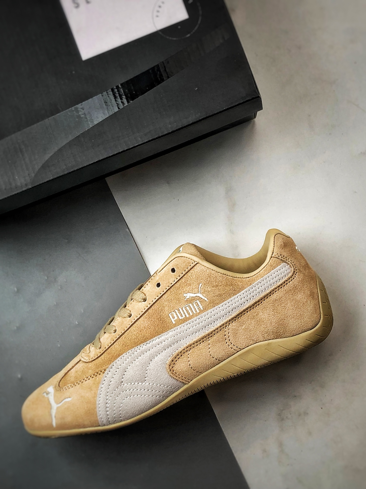 180 Puma Speedcet 棕褐色 彪马低帮复古运动休闲赛车跑鞋 403903-02