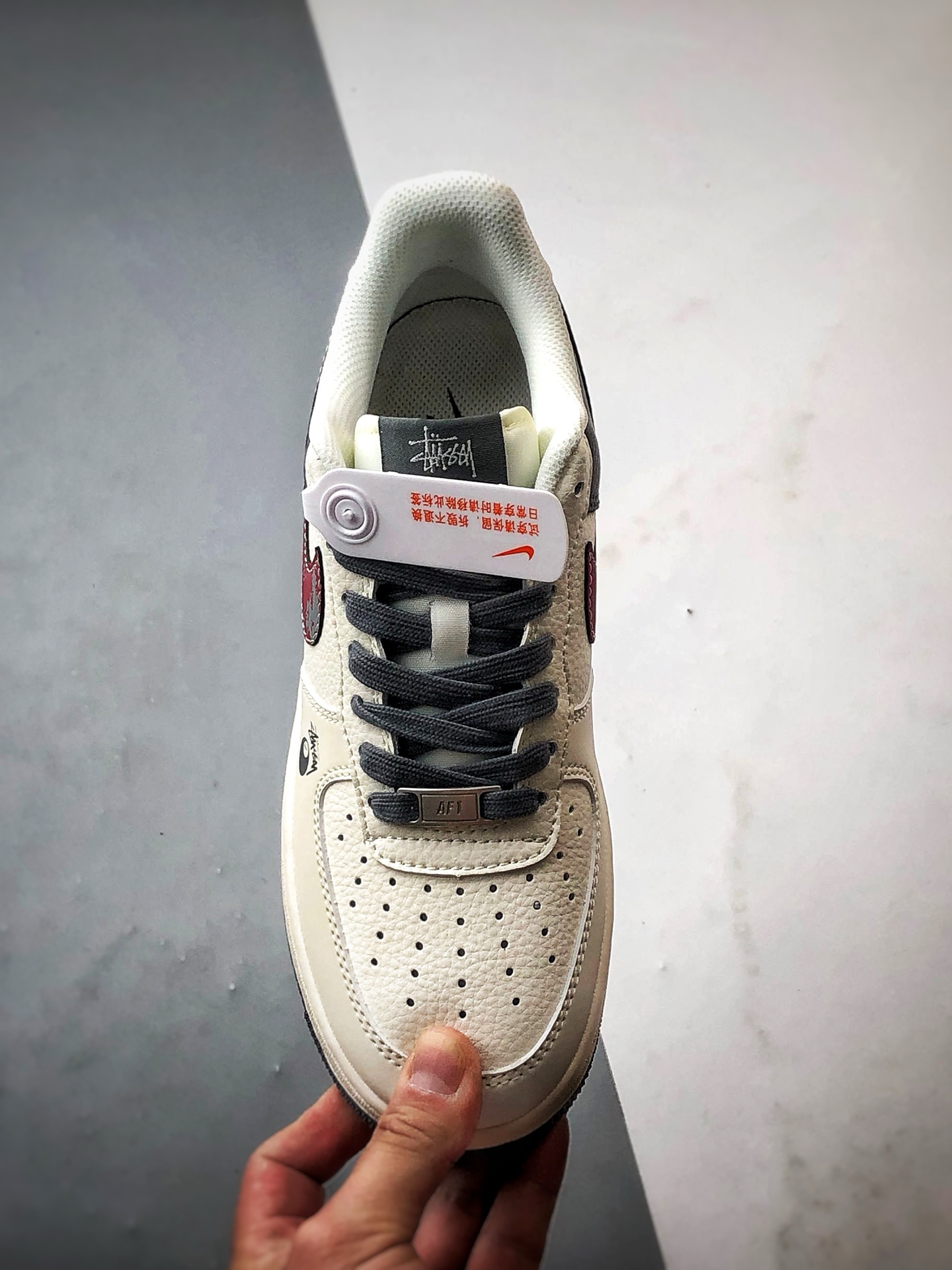 Stussy x Air Force 1 Low 白灰红 XS1958-573