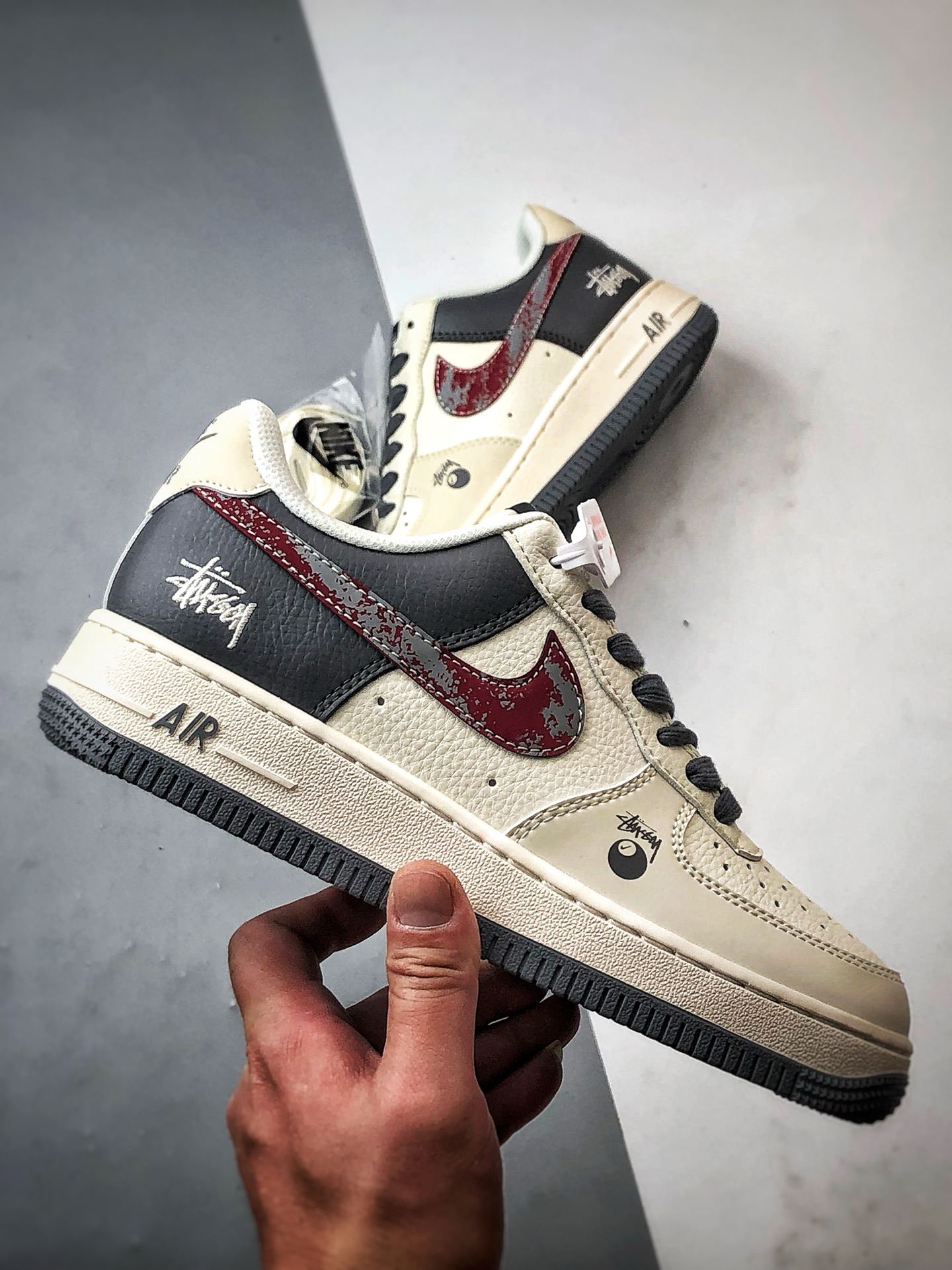 Stussy x Air Force 1 Low 白灰红 XS1958-573