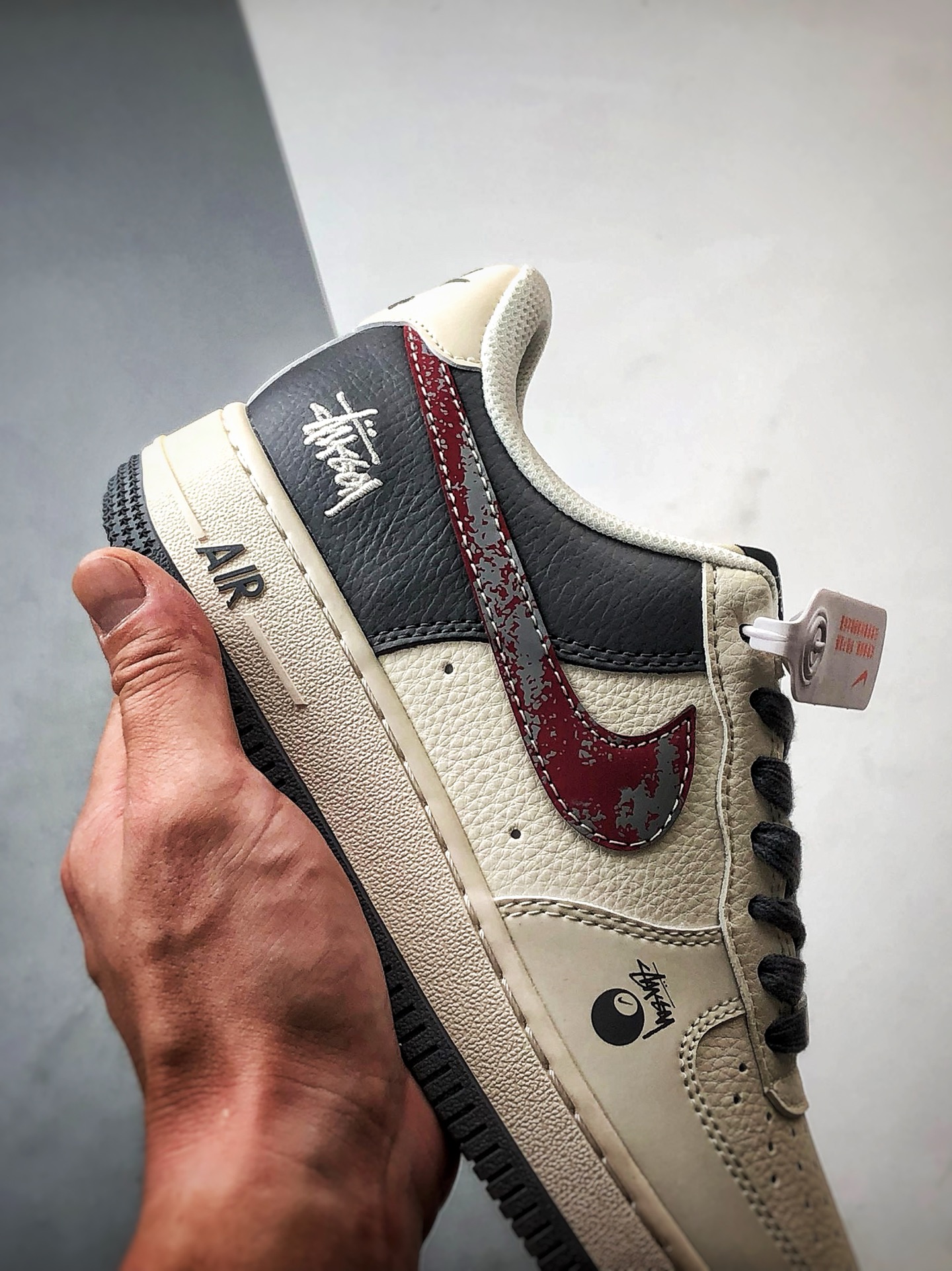 Stussy x Air Force 1 Low 白灰红 XS1958-573