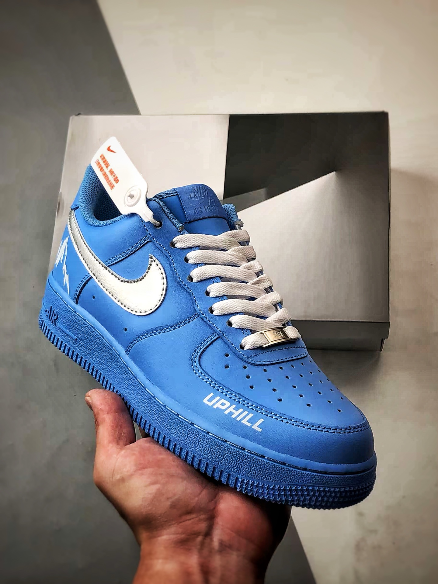 280 定制球鞋Air Force 1 Low 冰岛蓝调 蛇年蓝银 经典休闲运动板鞋 ZH0316-070
