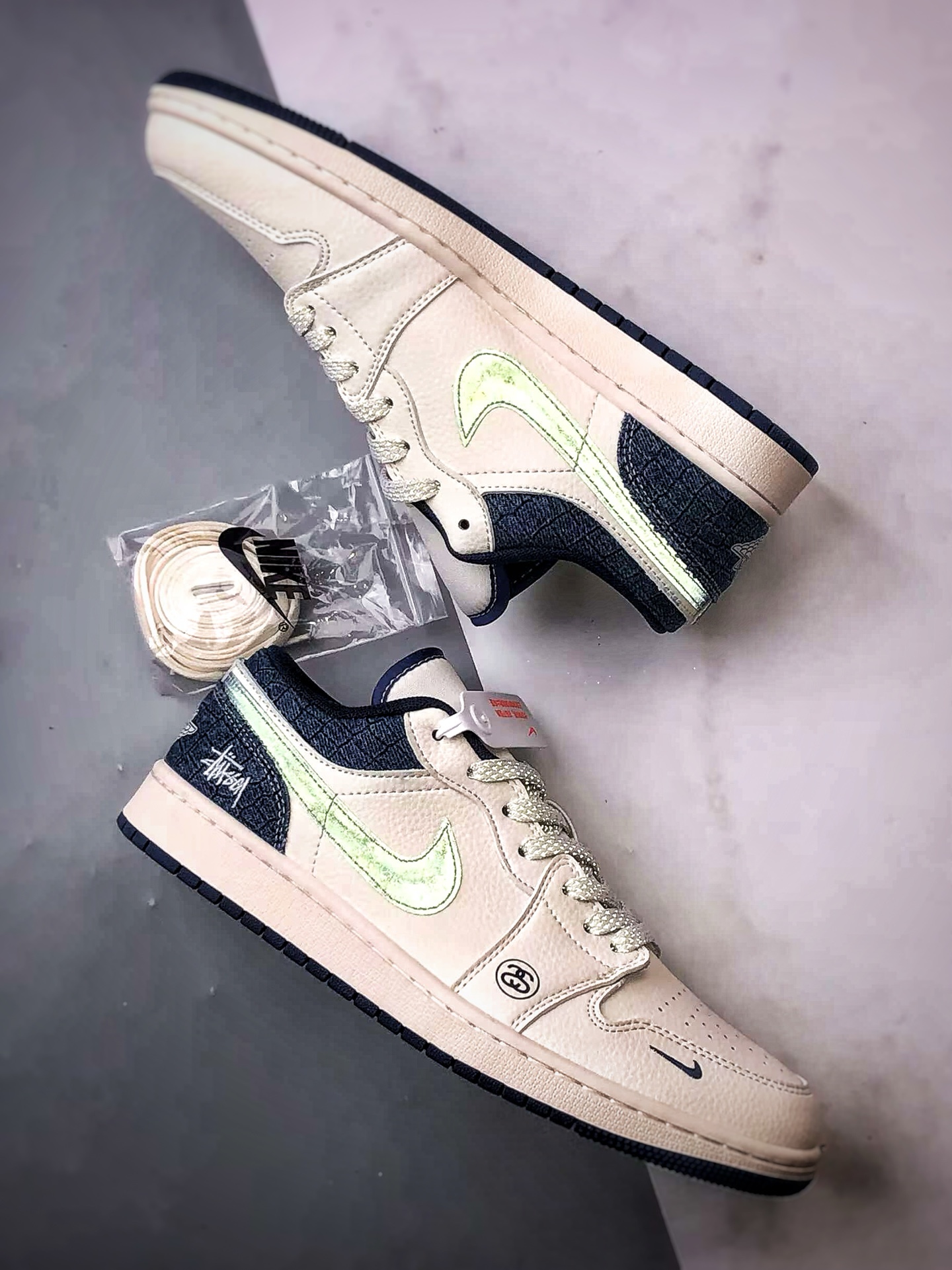 290 Air Jordan 1 Low ”高端定制” 斯图西牛仔米白深蓝 XS6086-562