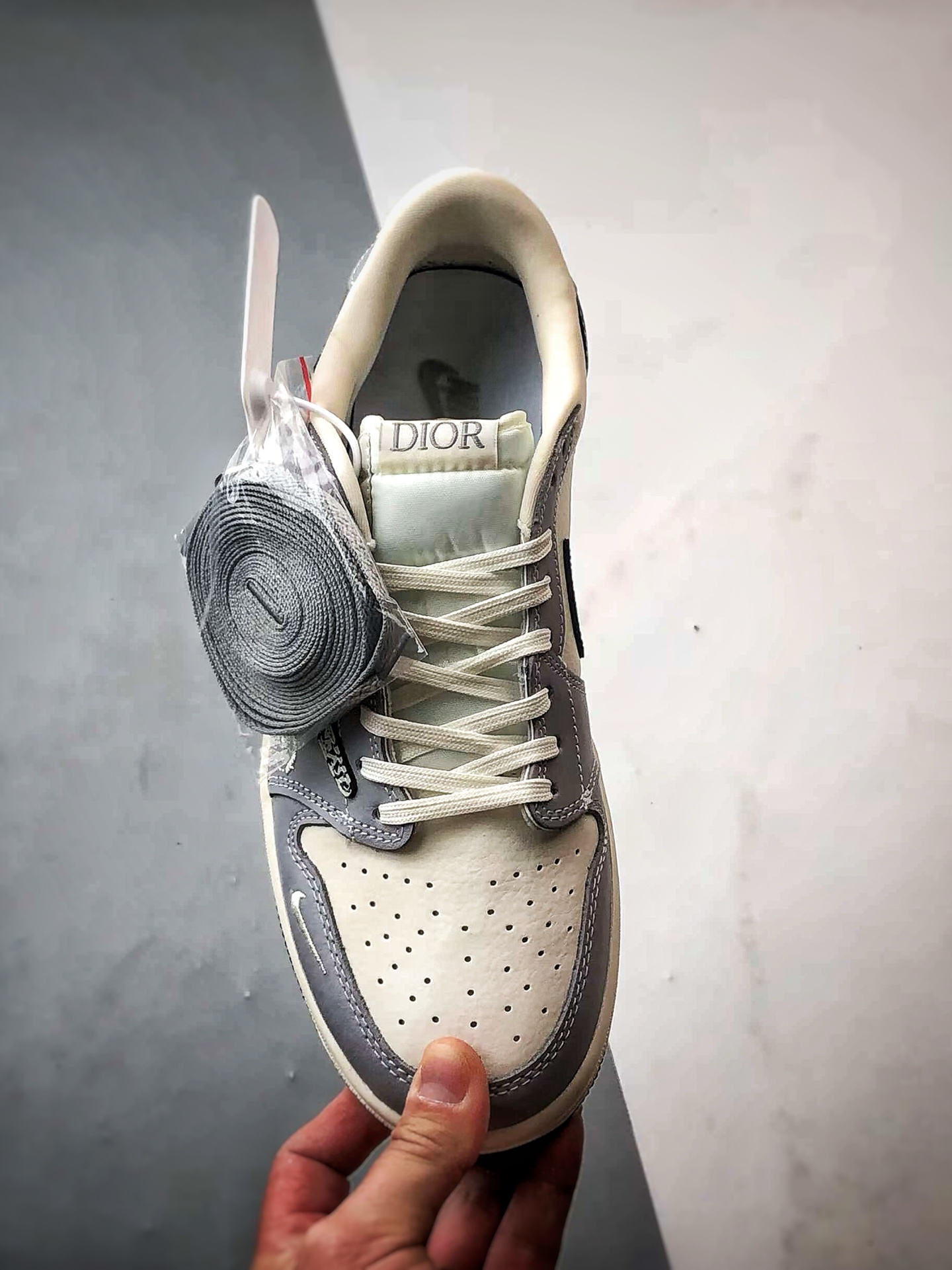 290 Air Jordan 1 Low ”高端定制” 迪奥米灰黑印花倒钩 XS2024-023