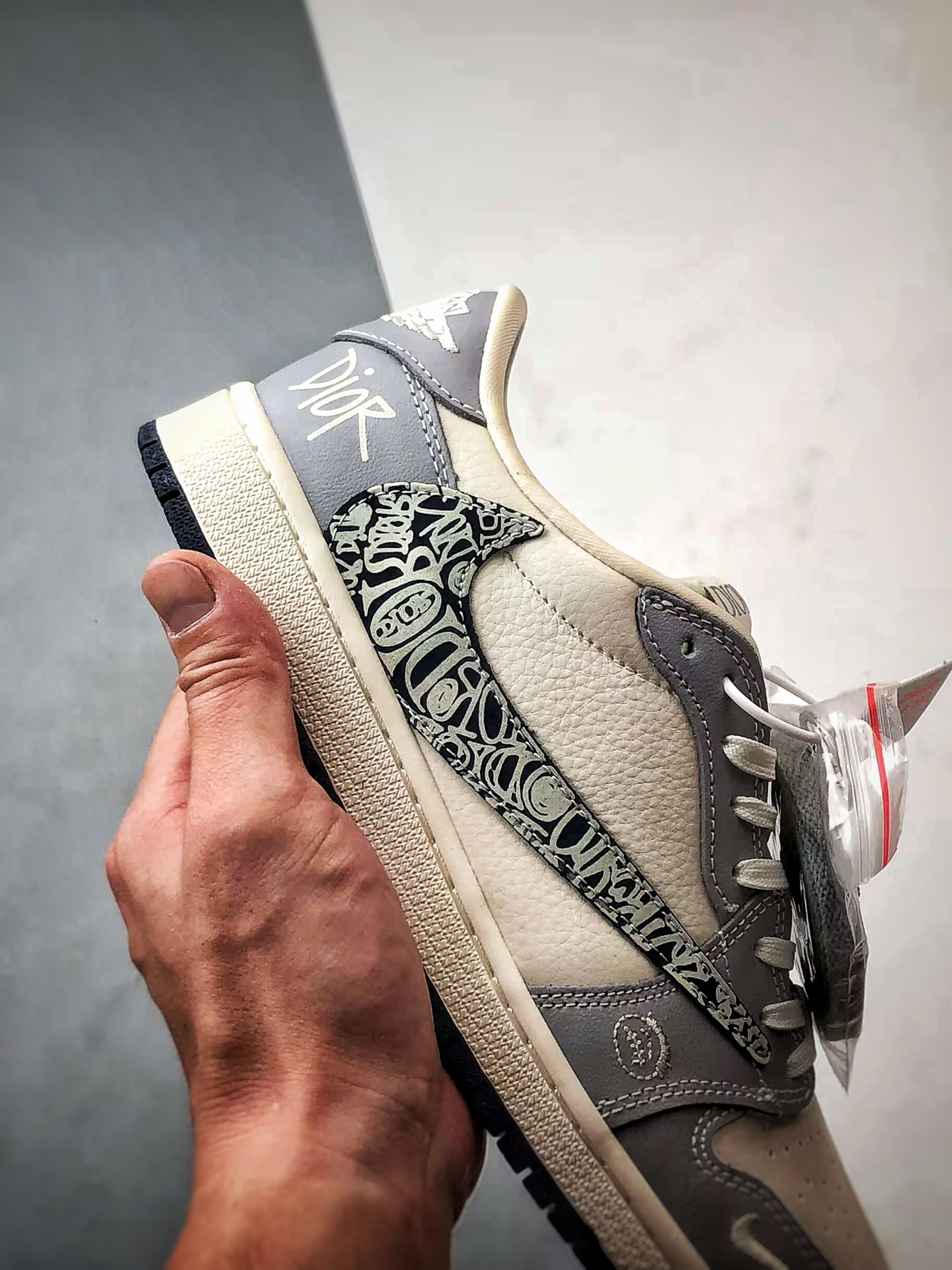 290 Air Jordan 1 Low ”高端定制” 迪奥米灰黑印花倒钩 XS2024-023