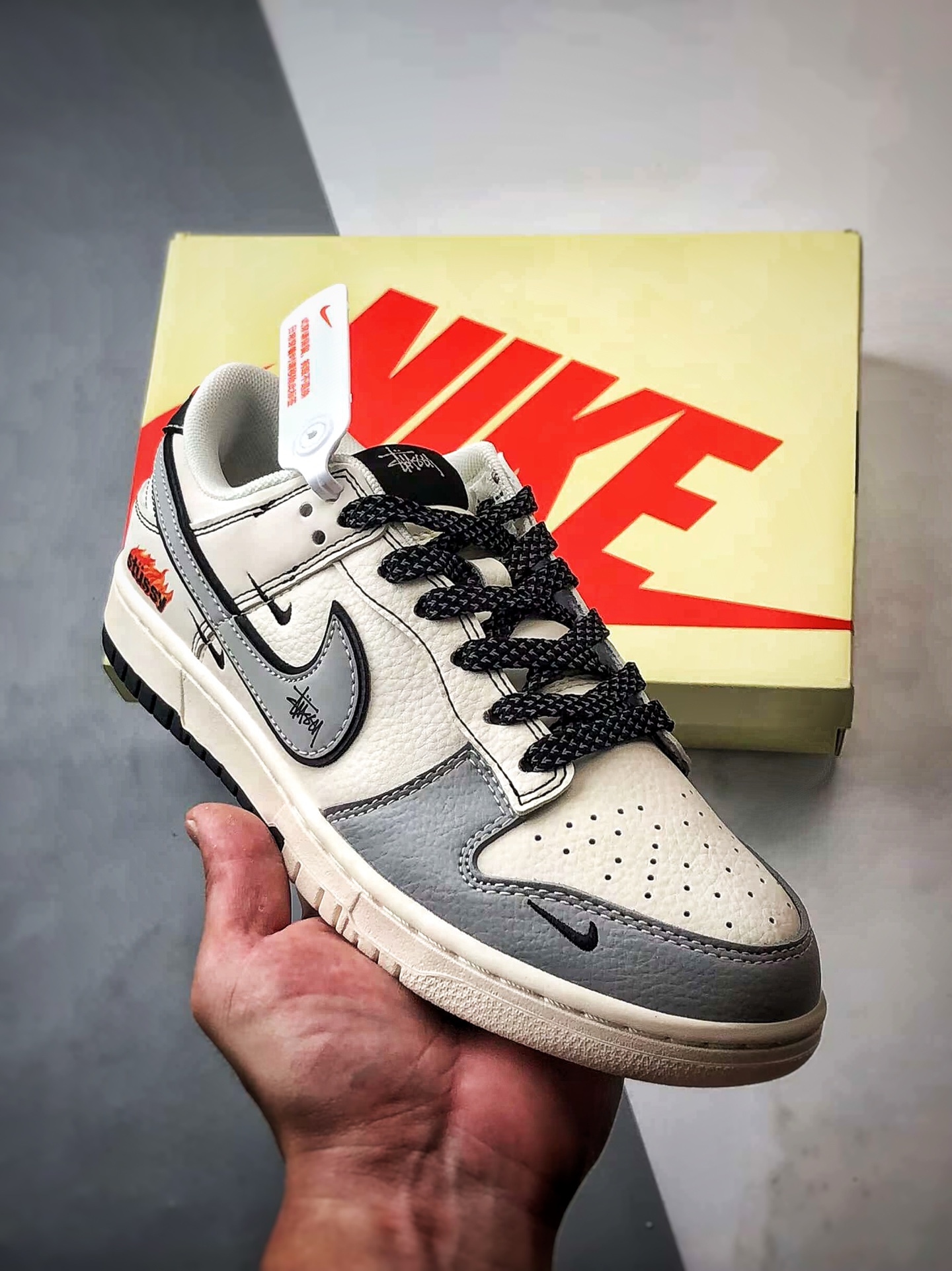 290 NK Dunk Low Retro ”DIY高端定制” 斯图西米灰黑 低帮休闲运动板鞋 ZH2598-227