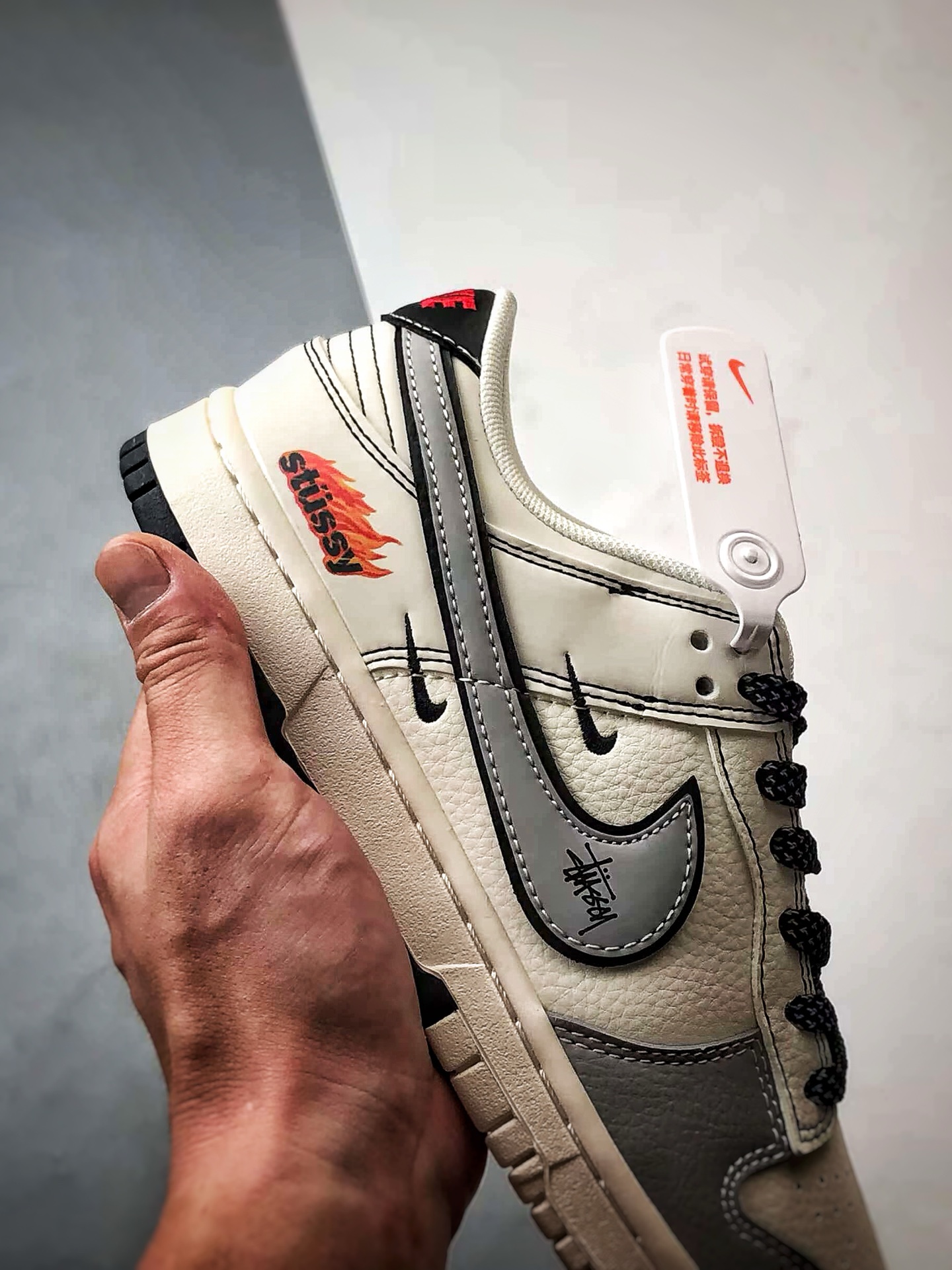 290 NK Dunk Low Retro ”DIY高端定制” 斯图西米灰黑 低帮休闲运动板鞋 ZH2598-227