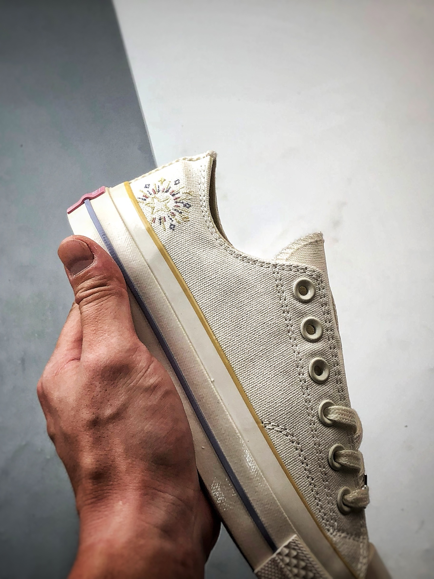 140 Converse Chuck 1970s Seasonal 米白 匡威日月星辰低帮硫化帆布鞋 A15750C