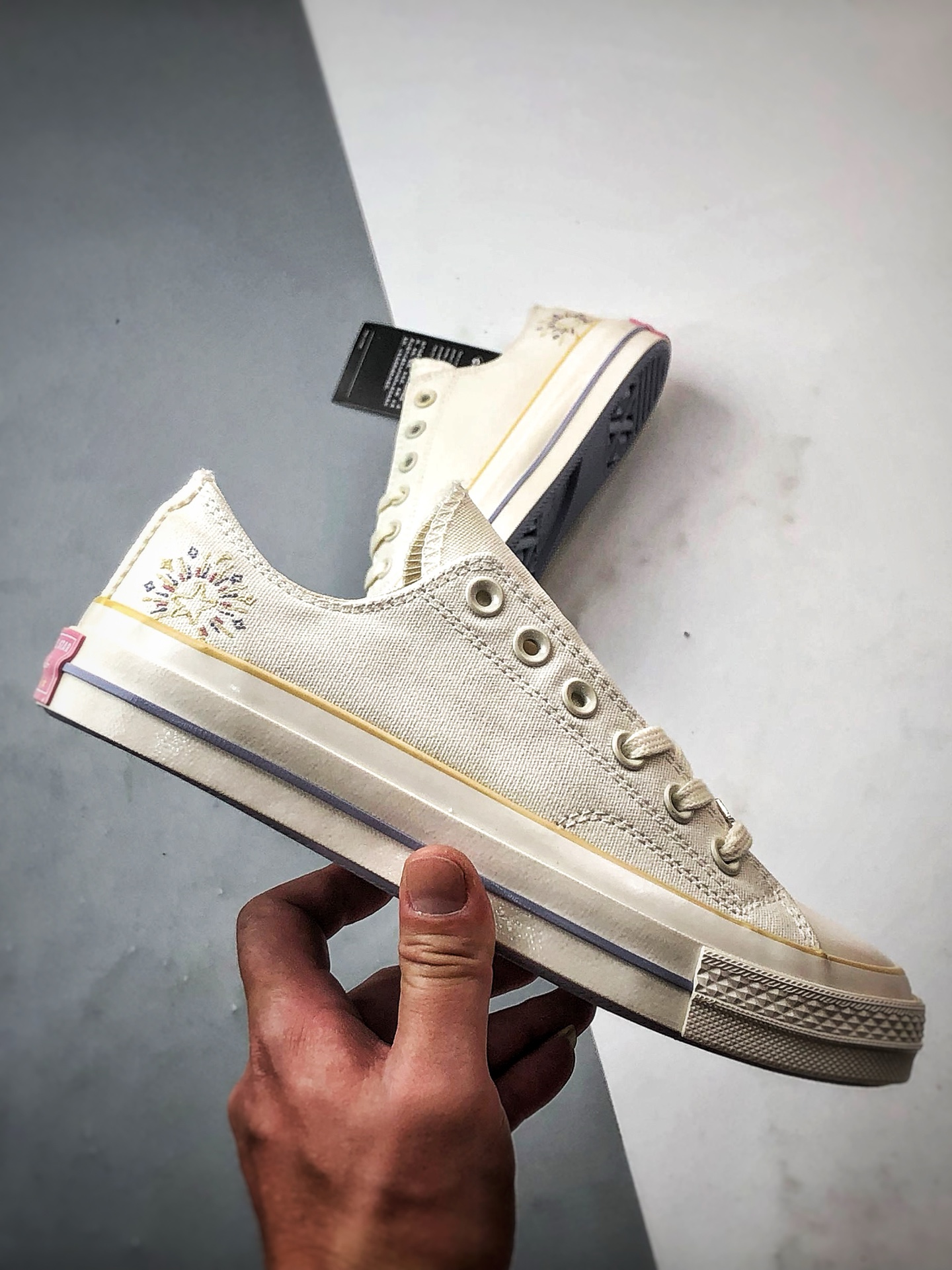 140 Converse Chuck 1970s Seasonal 米白 匡威日月星辰低帮硫化帆布鞋 A15750C