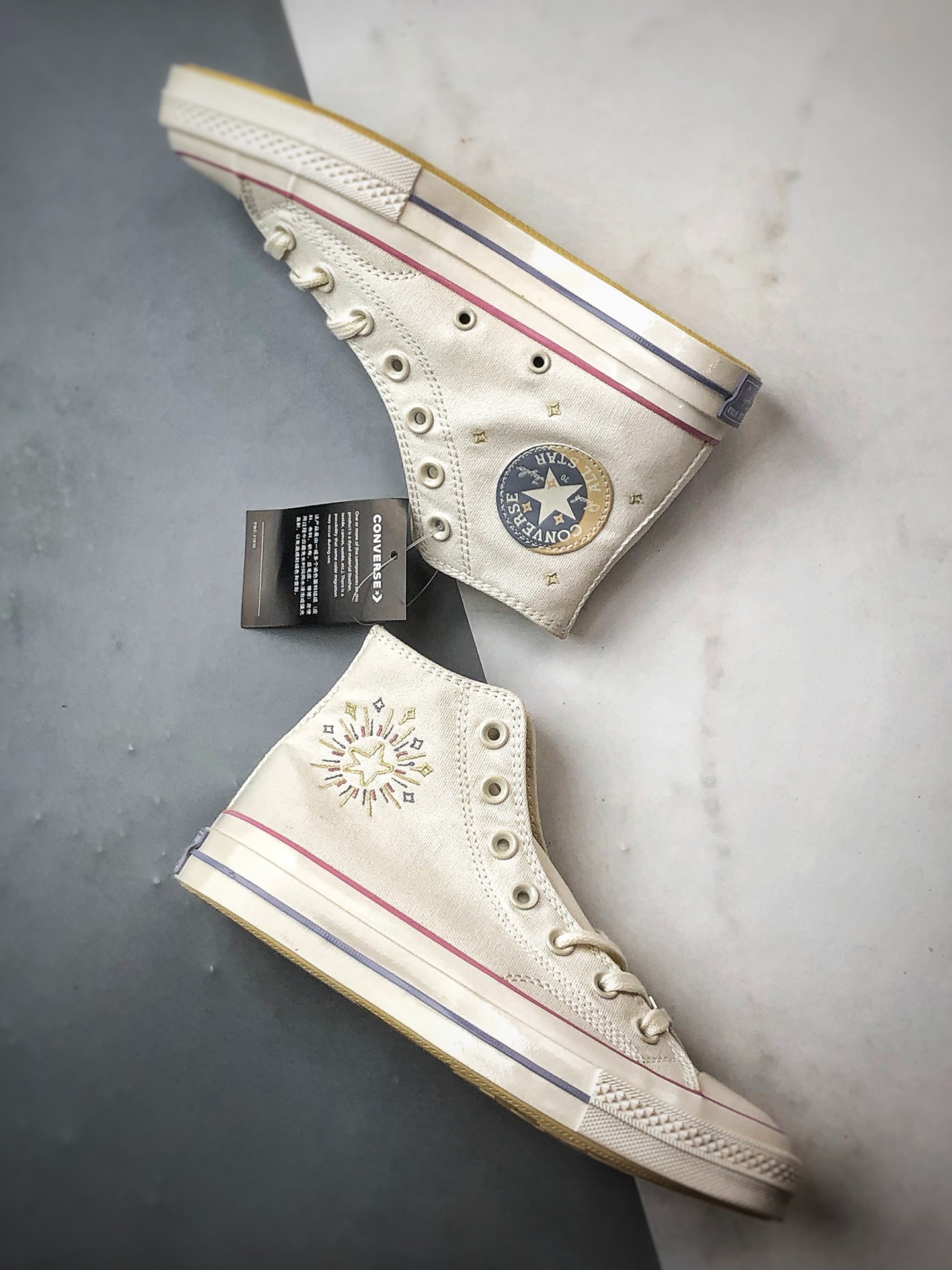 140 Converse Chuck 1970s Seasonal 米白 匡威官方新品 日月星辰高帮硫化帆布鞋 A15750C