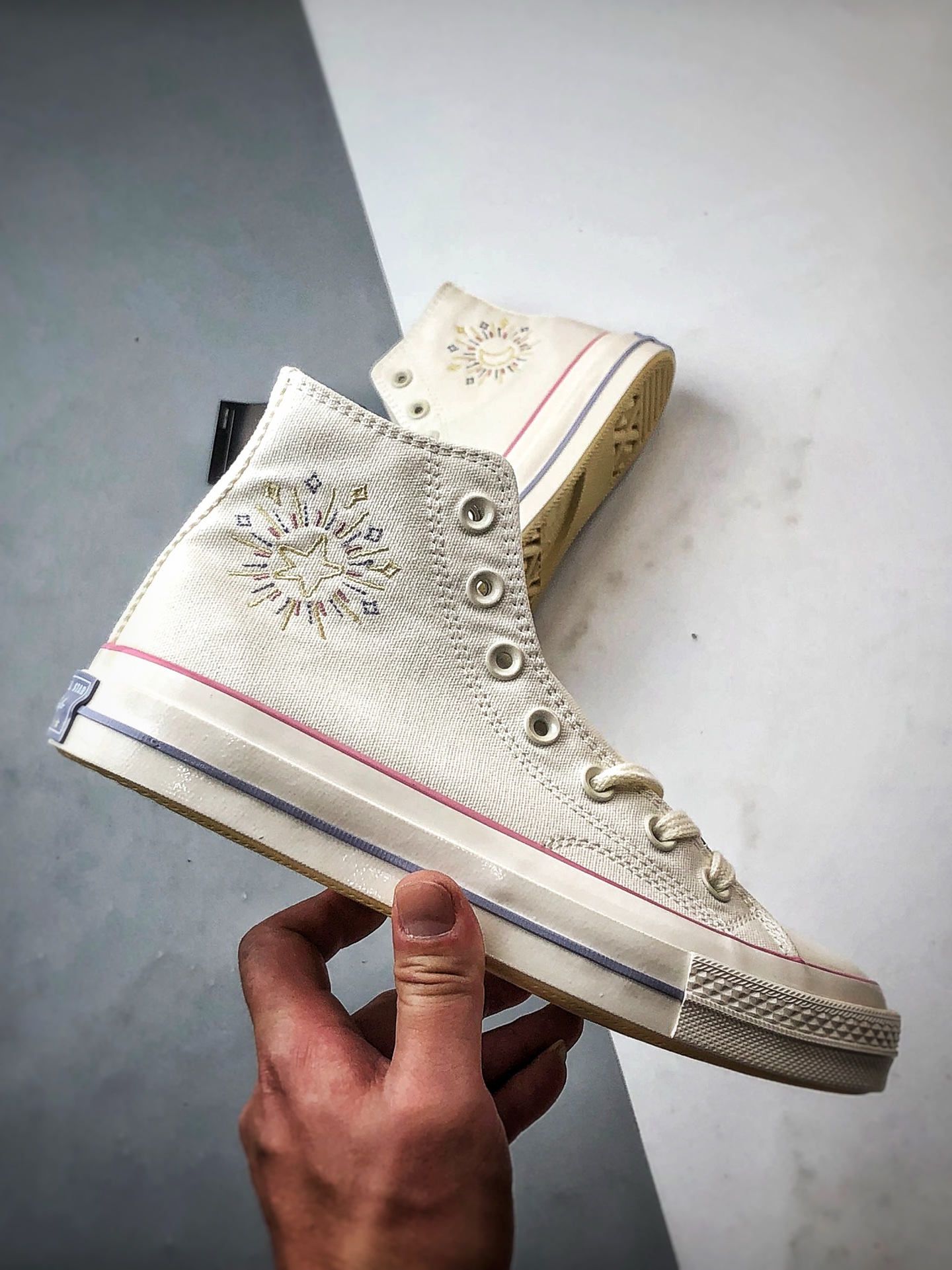 140 Converse Chuck 1970s Seasonal 米白 匡威官方新品 日月星辰高帮硫化帆布鞋 A15750C