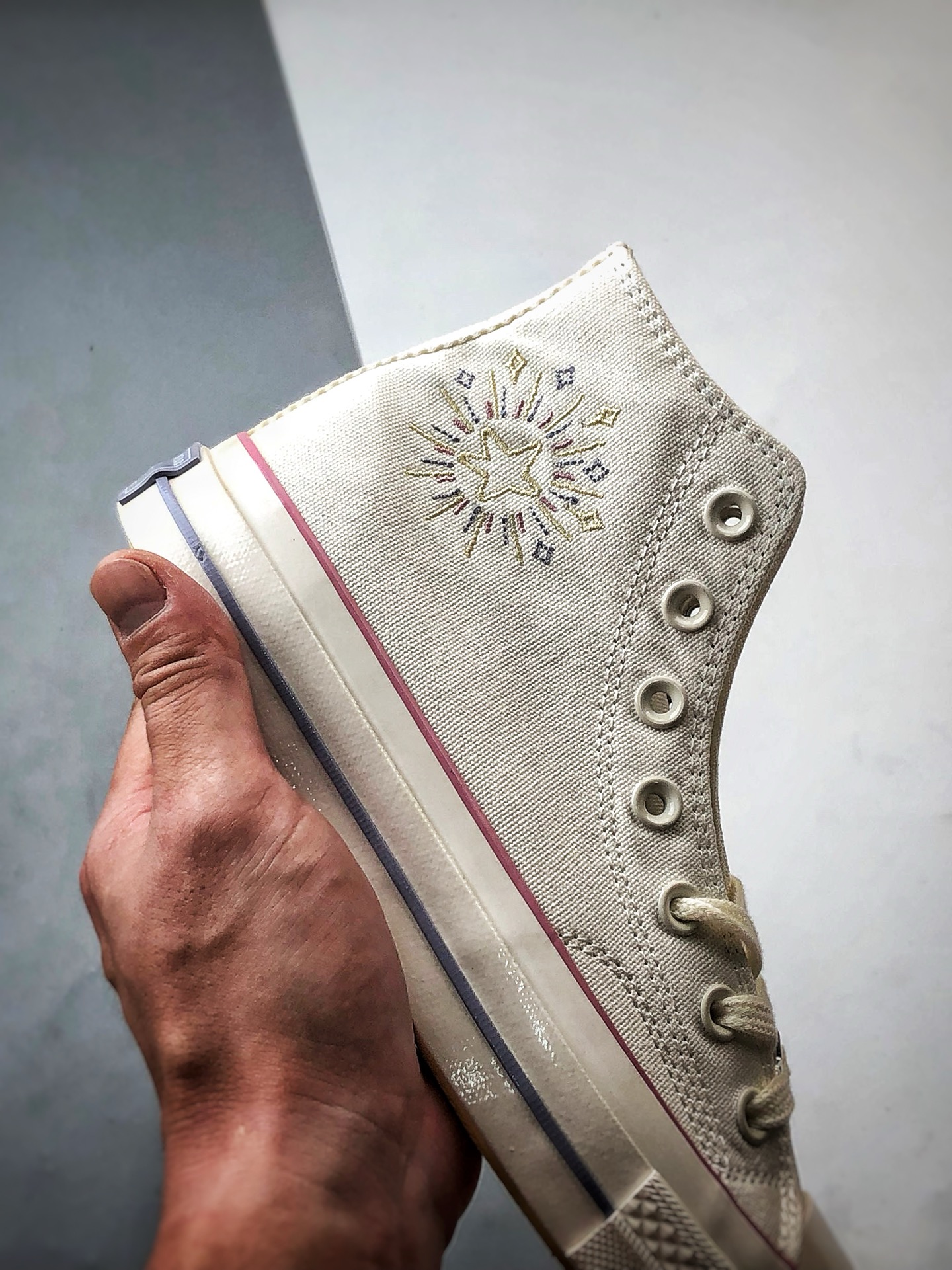 140 Converse Chuck 1970s Seasonal 米白 匡威官方新品 日月星辰高帮硫化帆布鞋 A15750C
