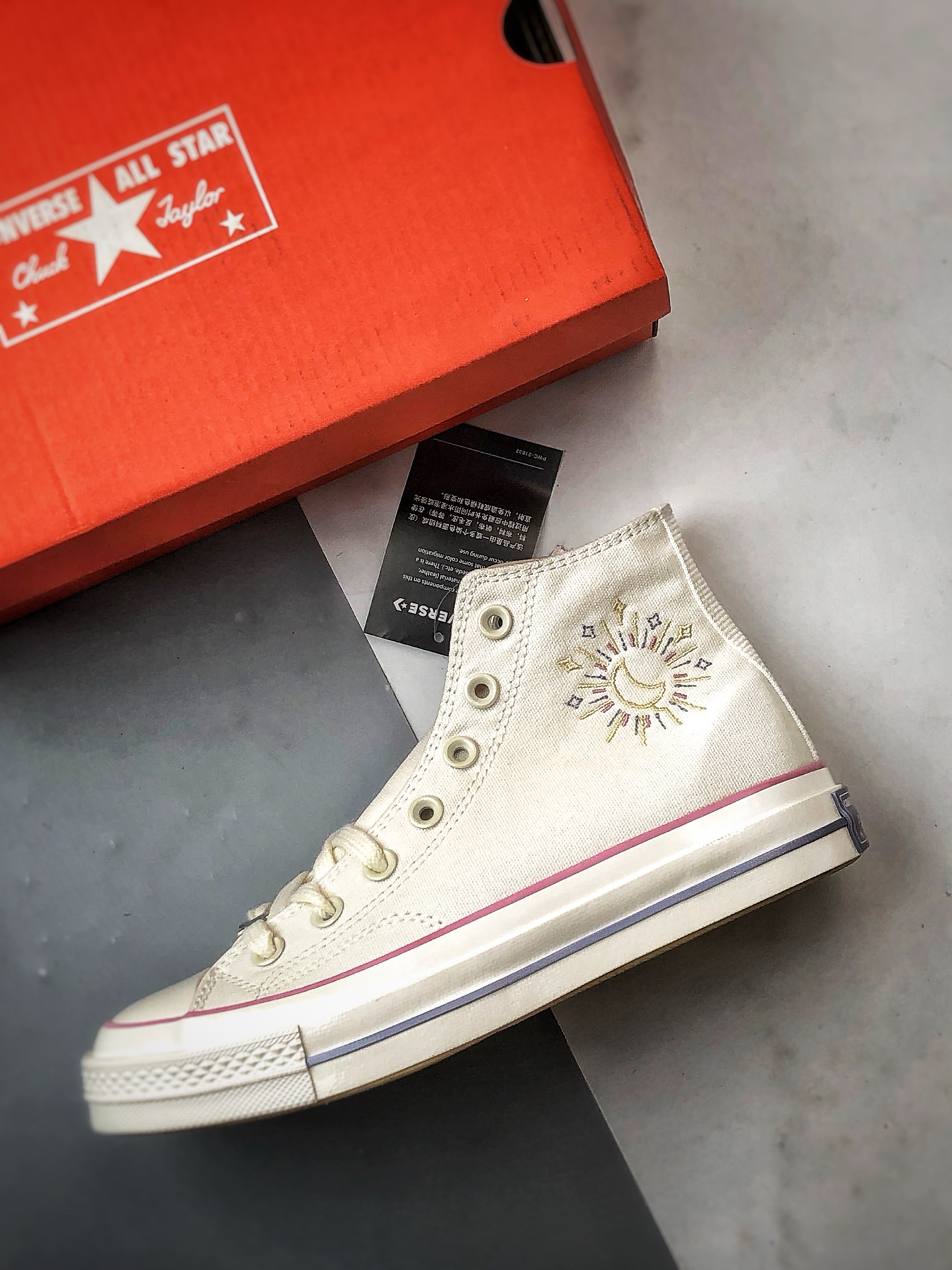 140 Converse Chuck 1970s Seasonal 米白 匡威官方新品 日月星辰高帮硫化帆布鞋 A15750C