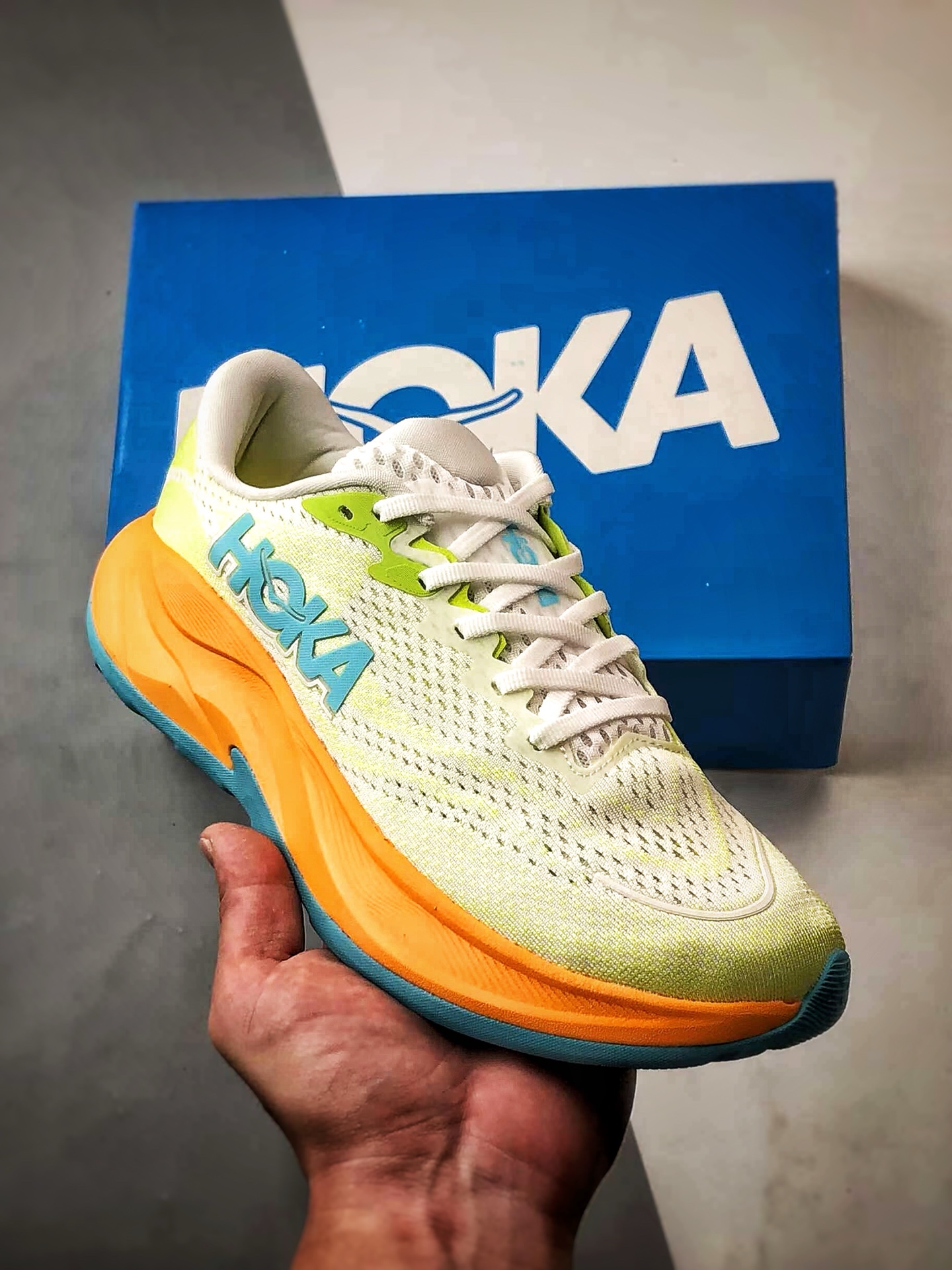 240 Hoka One One Rincon 4 浅绿橙 林康4代公路休闲跑步鞋 1155130-TFLT