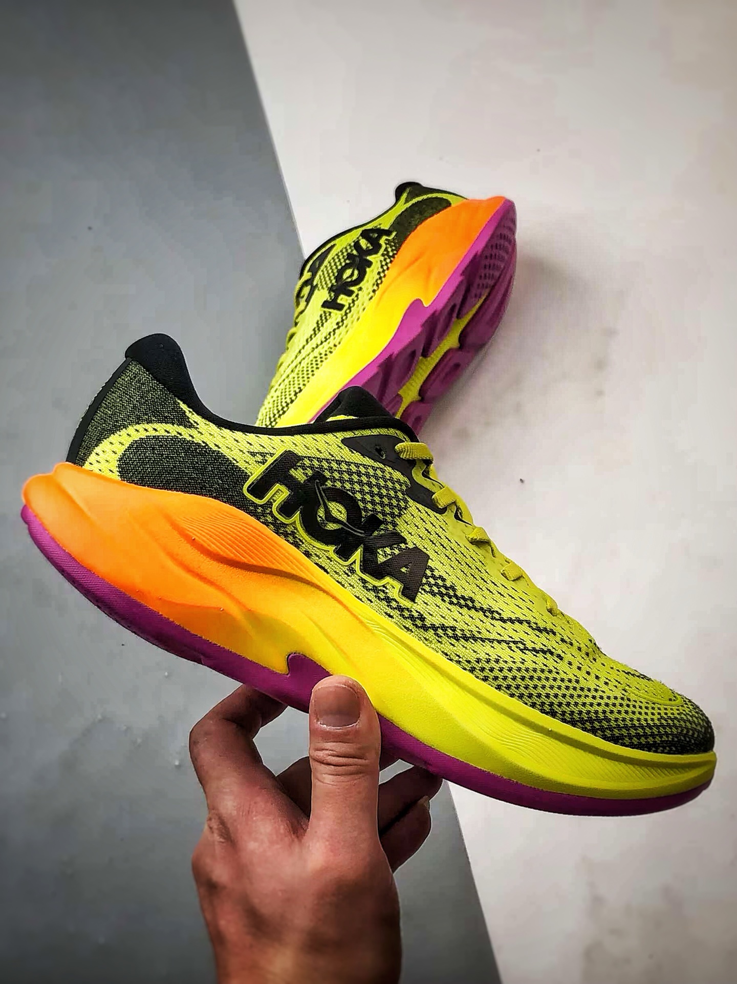 240 Hoka One One Rincon 4 黄橙紫 林康4代公路休闲跑步鞋 1155130-HKC