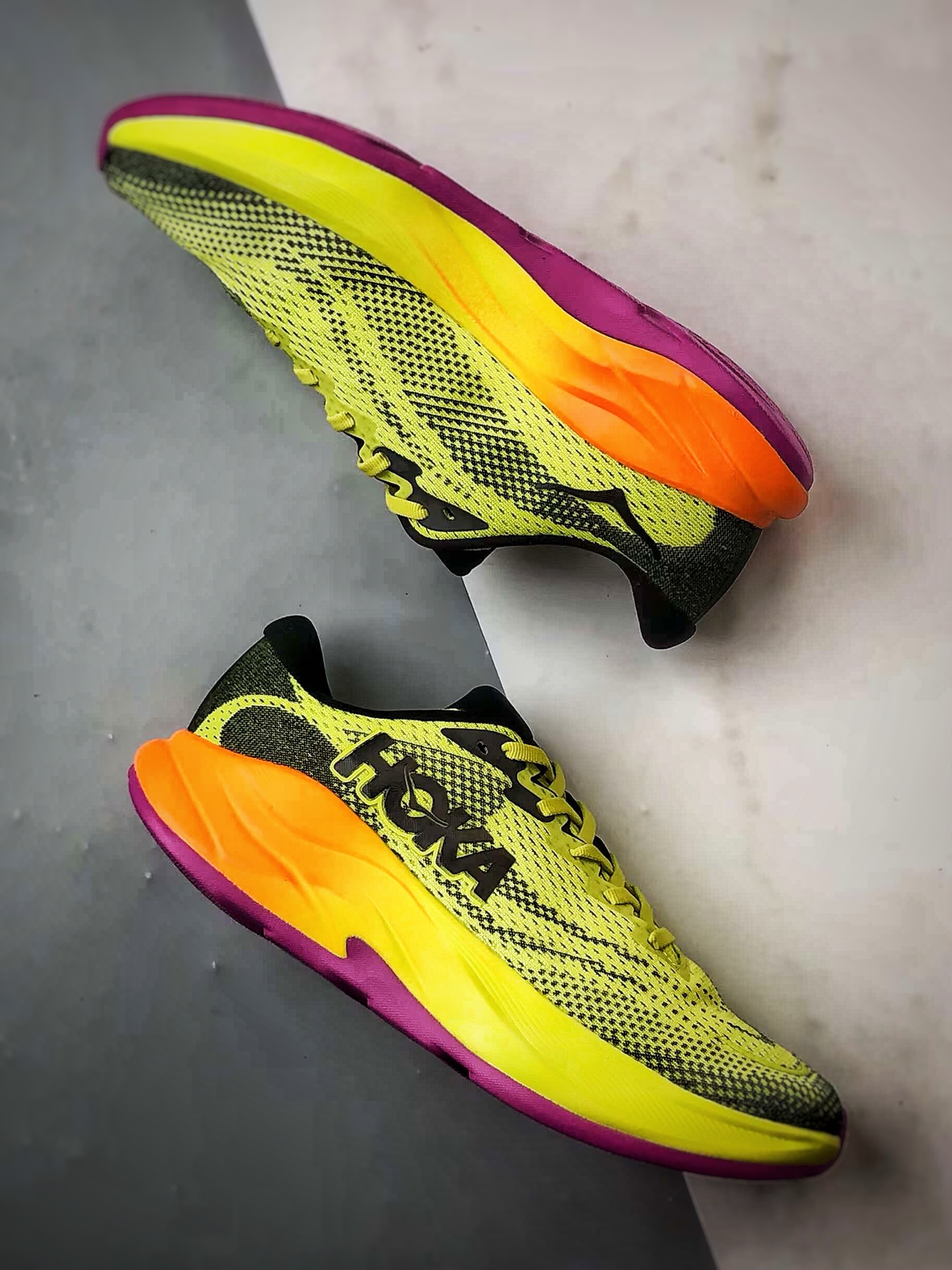 240 Hoka One One Rincon 4 黄橙紫 林康4代公路休闲跑步鞋 1155130-HKC