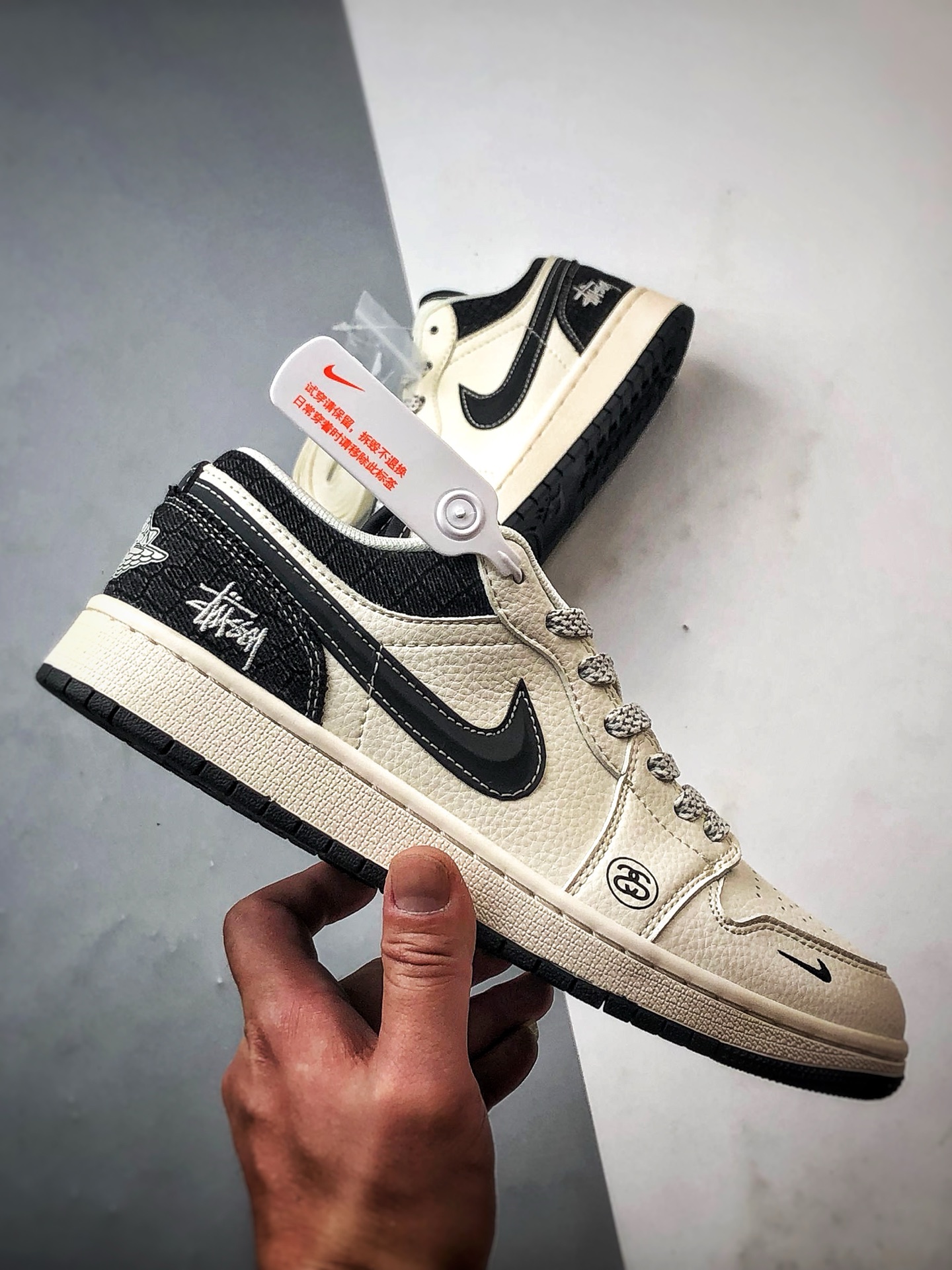 Air Jordan 1 Low ”高端定制” 斯图西牛仔米白黑 XS6086-561