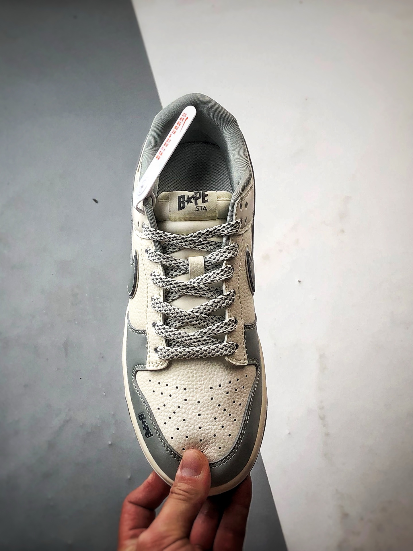 NK Dunk Low Retro ”DIY高端定制” Bape米白灰 低帮休闲运动板鞋 JJ2508-558