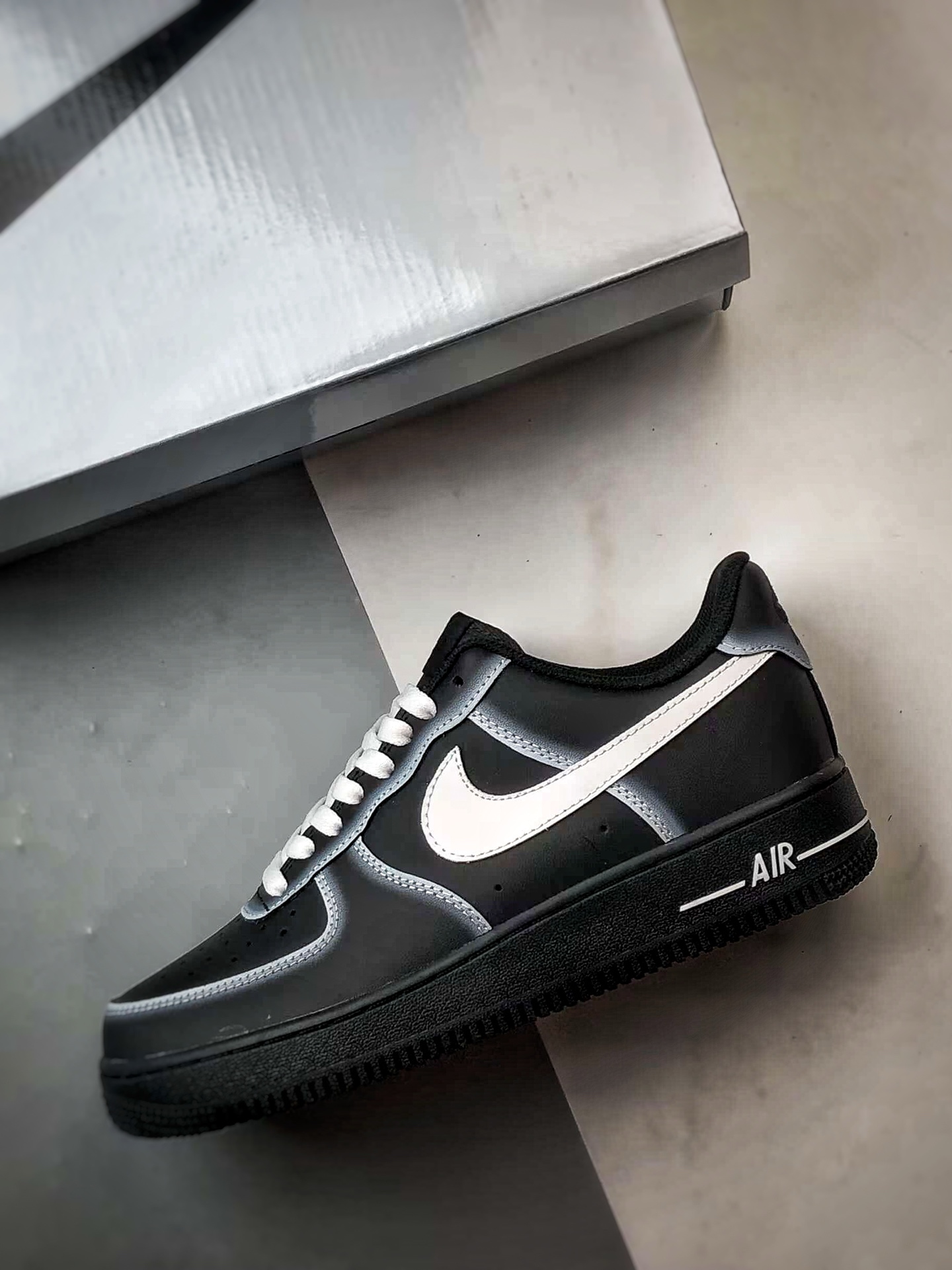 定制球鞋Air Force 1 Low 暗夜幽灵 黑白 经典休闲运动板鞋 DD8959-001
