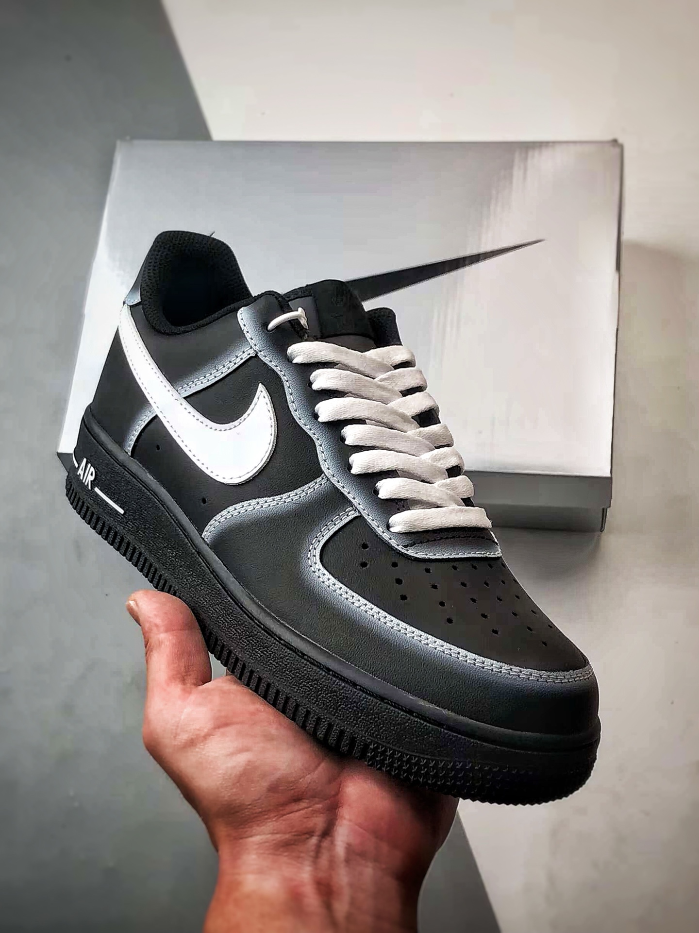 定制球鞋Air Force 1 Low 暗夜幽灵 黑白 经典休闲运动板鞋 DD8959-001