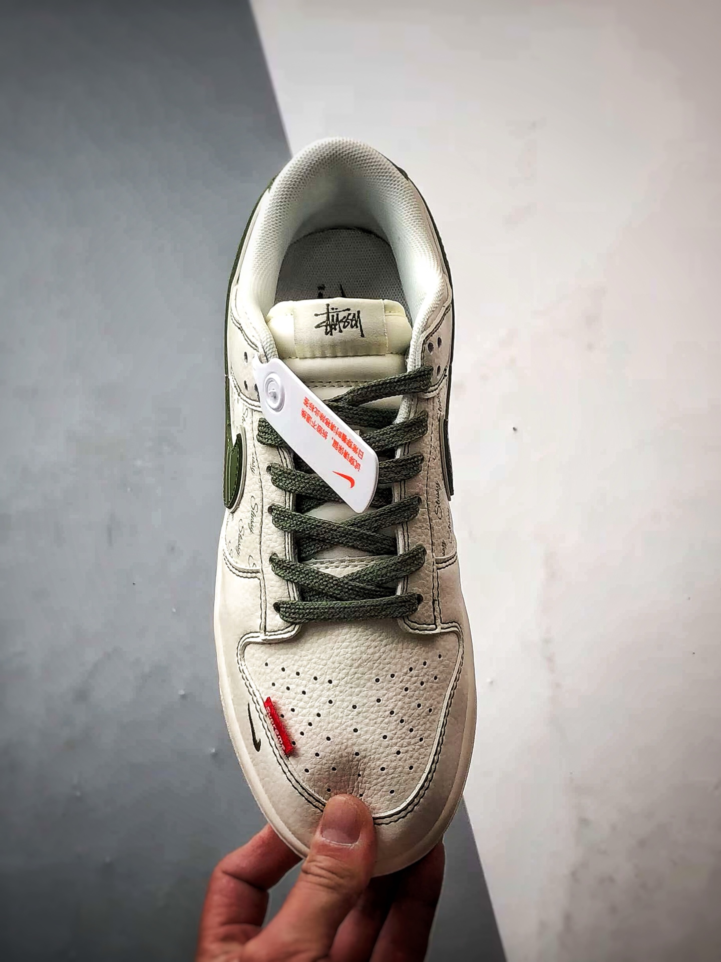NK Dunk Low Retro ”DIY高端定制” 斯图西米白绿 低帮休闲运动板鞋 XS6089-533