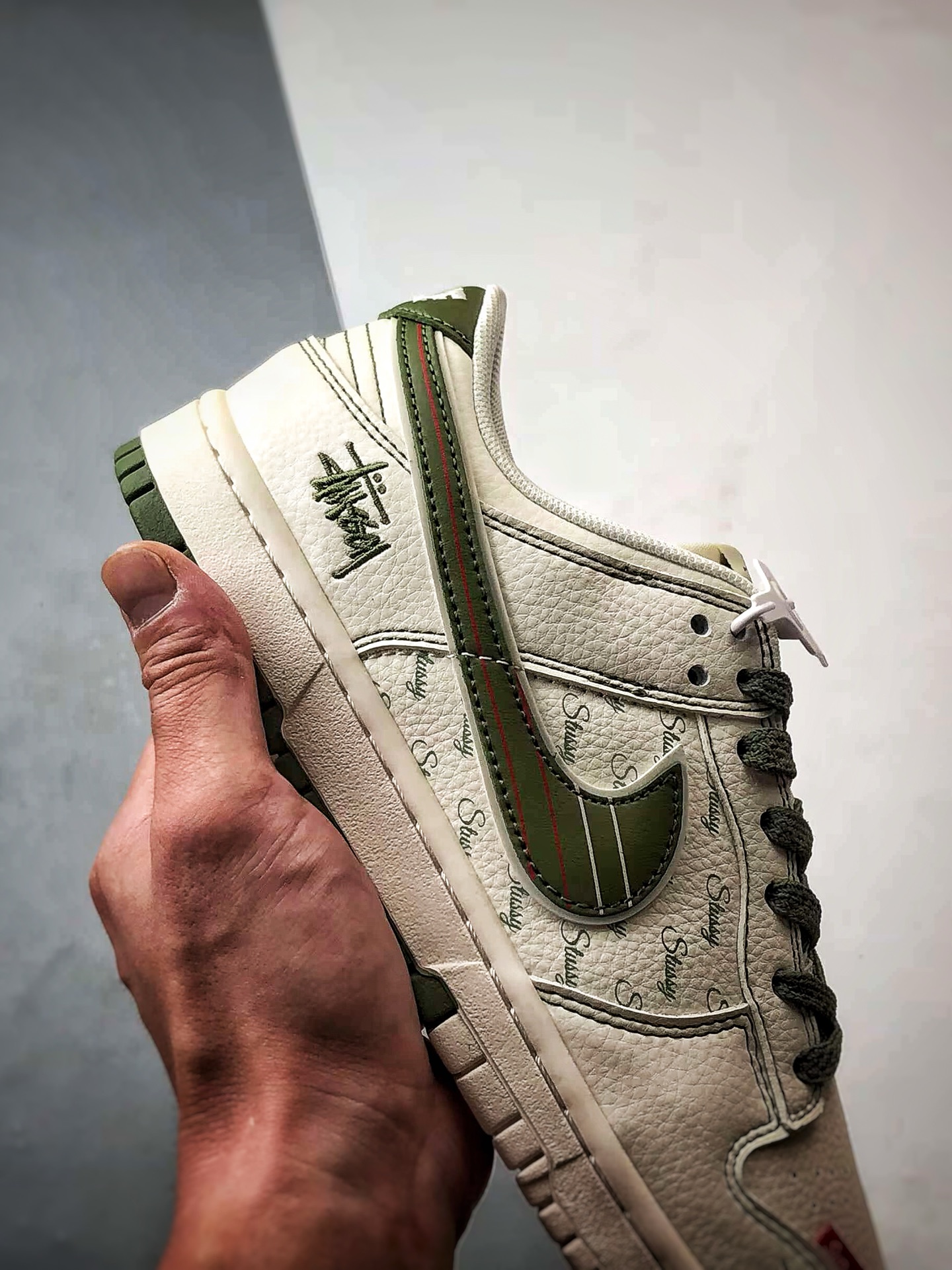 NK Dunk Low Retro ”DIY高端定制” 斯图西米白绿 低帮休闲运动板鞋 XS6089-533