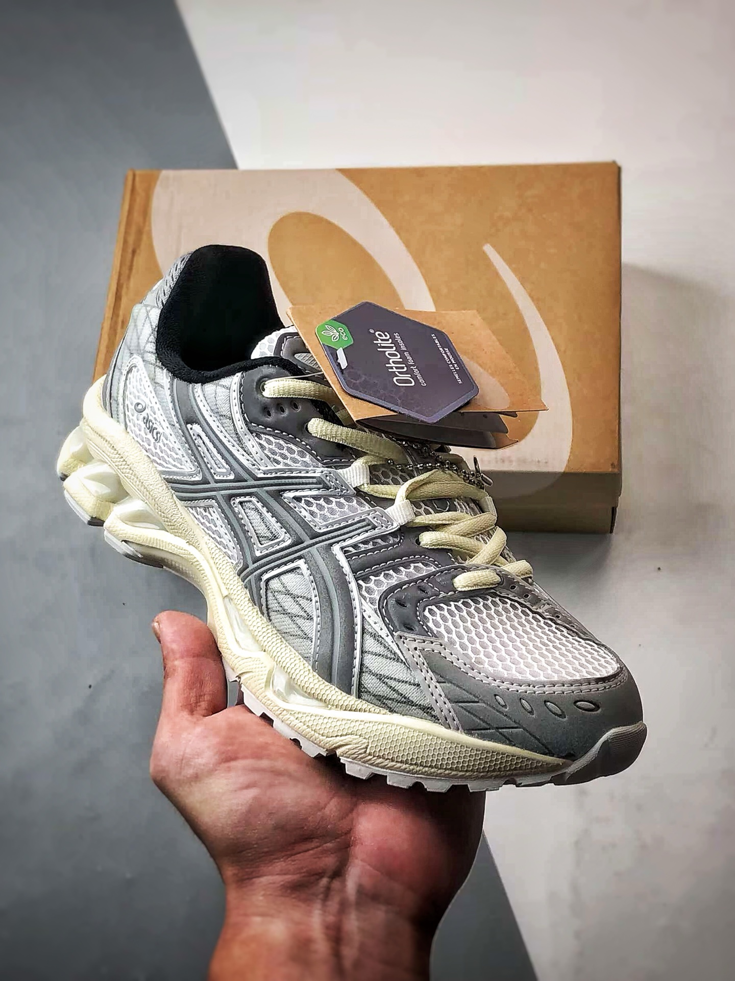 MIN-NANO x Asics Gel-Nimbus 10.1 白银 亚瑟士联名复古先锋潮流拼接休闲跑步鞋 1203A673-100