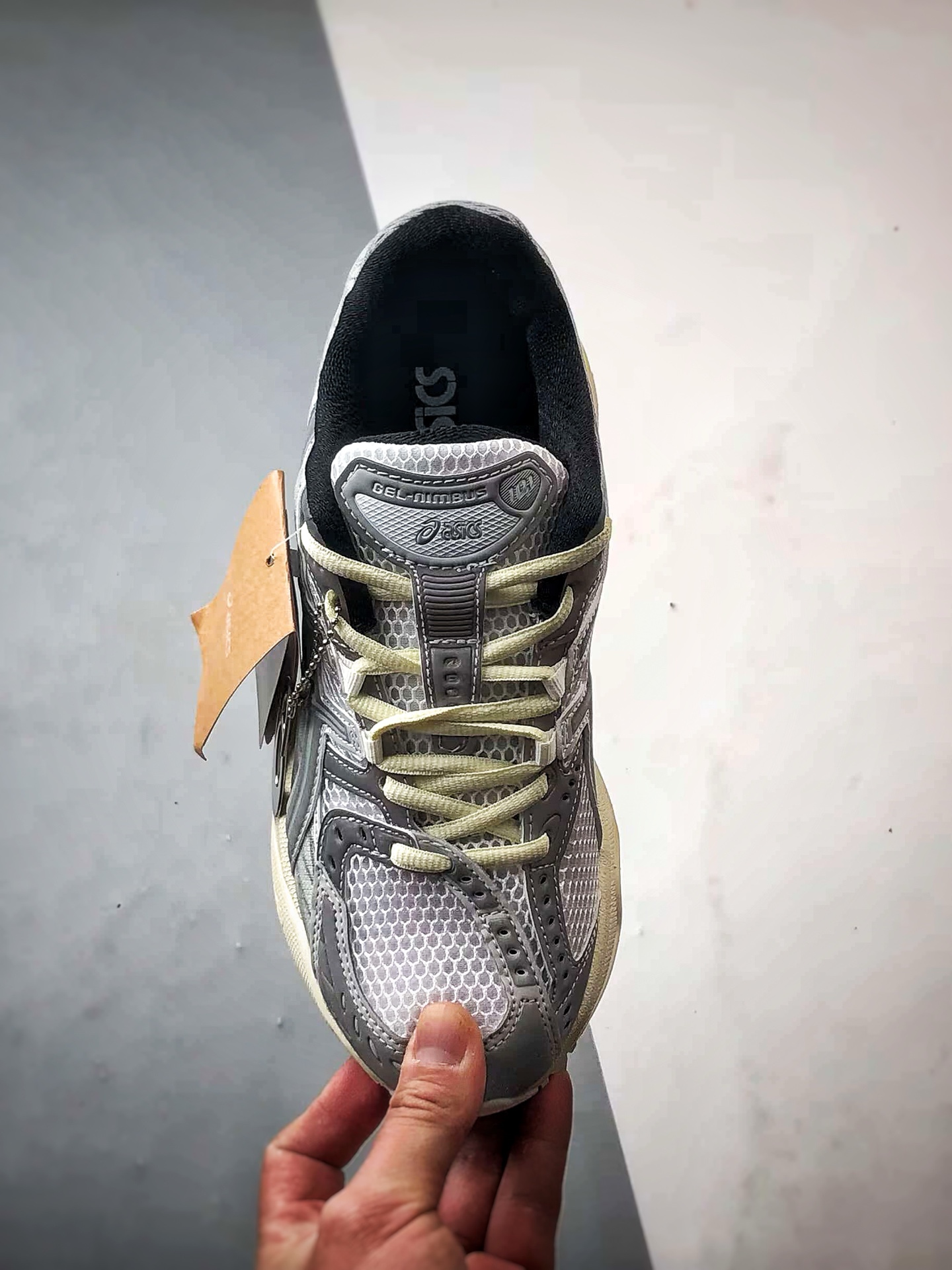 MIN-NANO x Asics Gel-Nimbus 10.1 白银 亚瑟士联名复古先锋潮流拼接休闲跑步鞋 1203A673-100