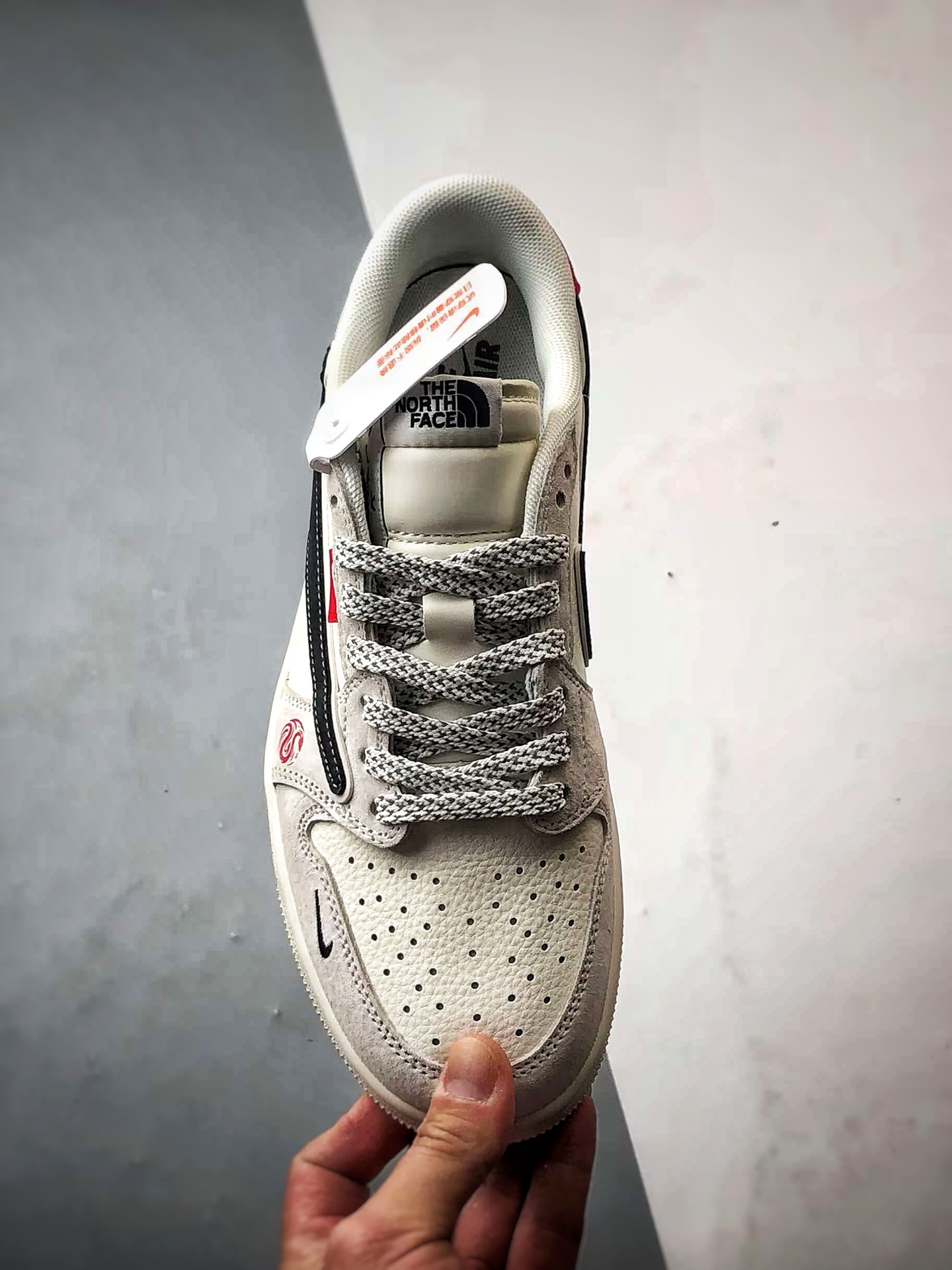 Air Jordan 1 Low ”高端定制” 北面米灰黑倒钩 YX5066-308