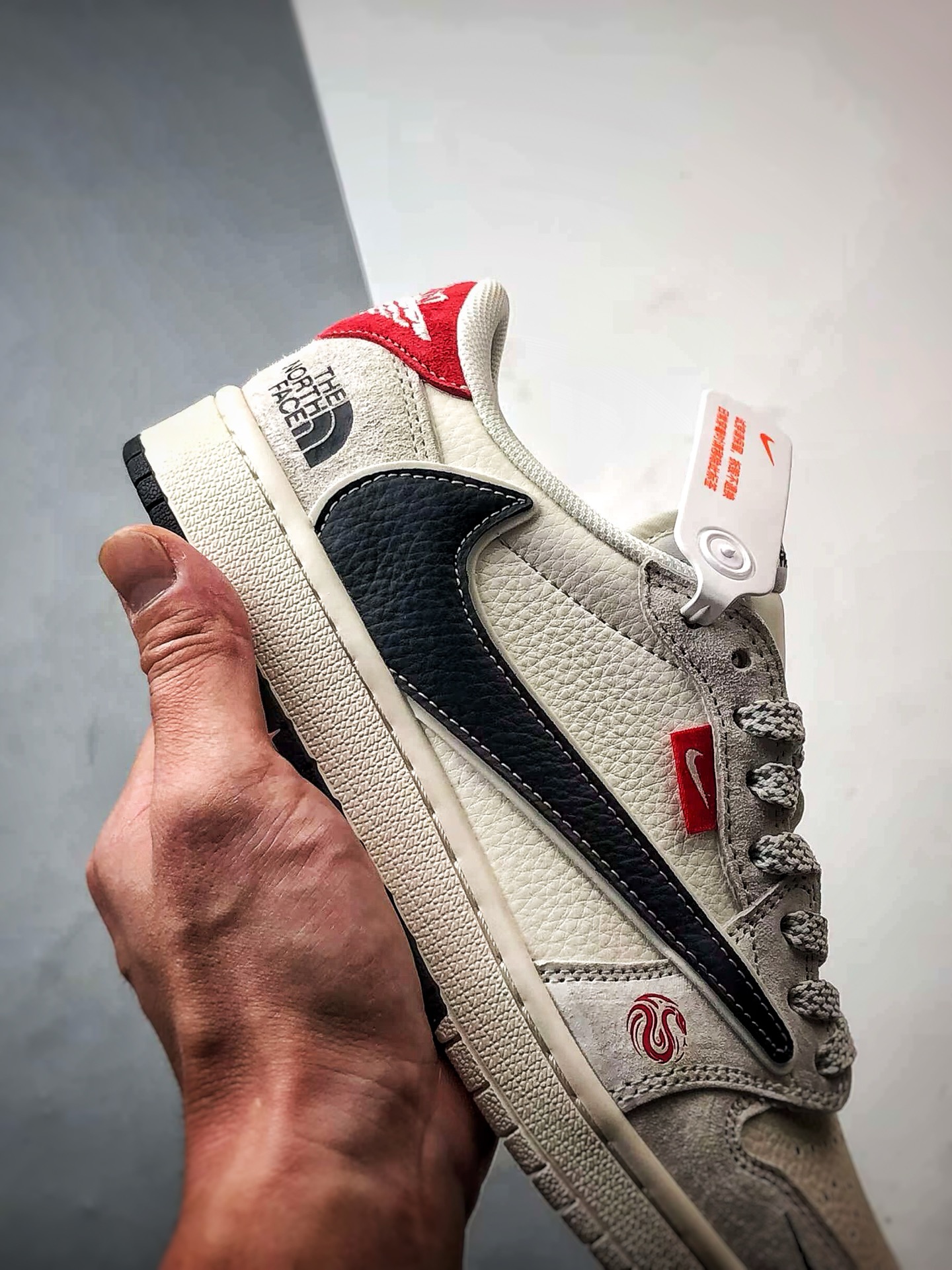 Air Jordan 1 Low ”高端定制” 北面米灰黑倒钩 YX5066-308