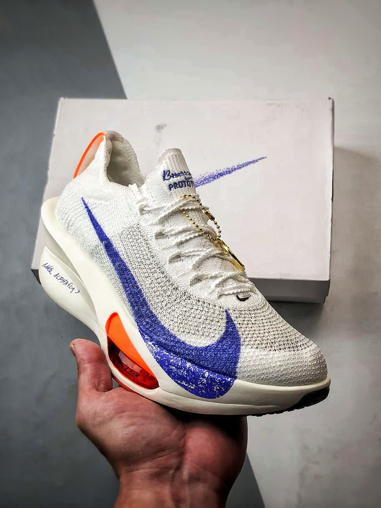 NK Air Zoom Alphafly 3 白蓝橙 阿尔法飞行3代系列马拉松轻量竞速运动跑鞋 FHF7357-900
