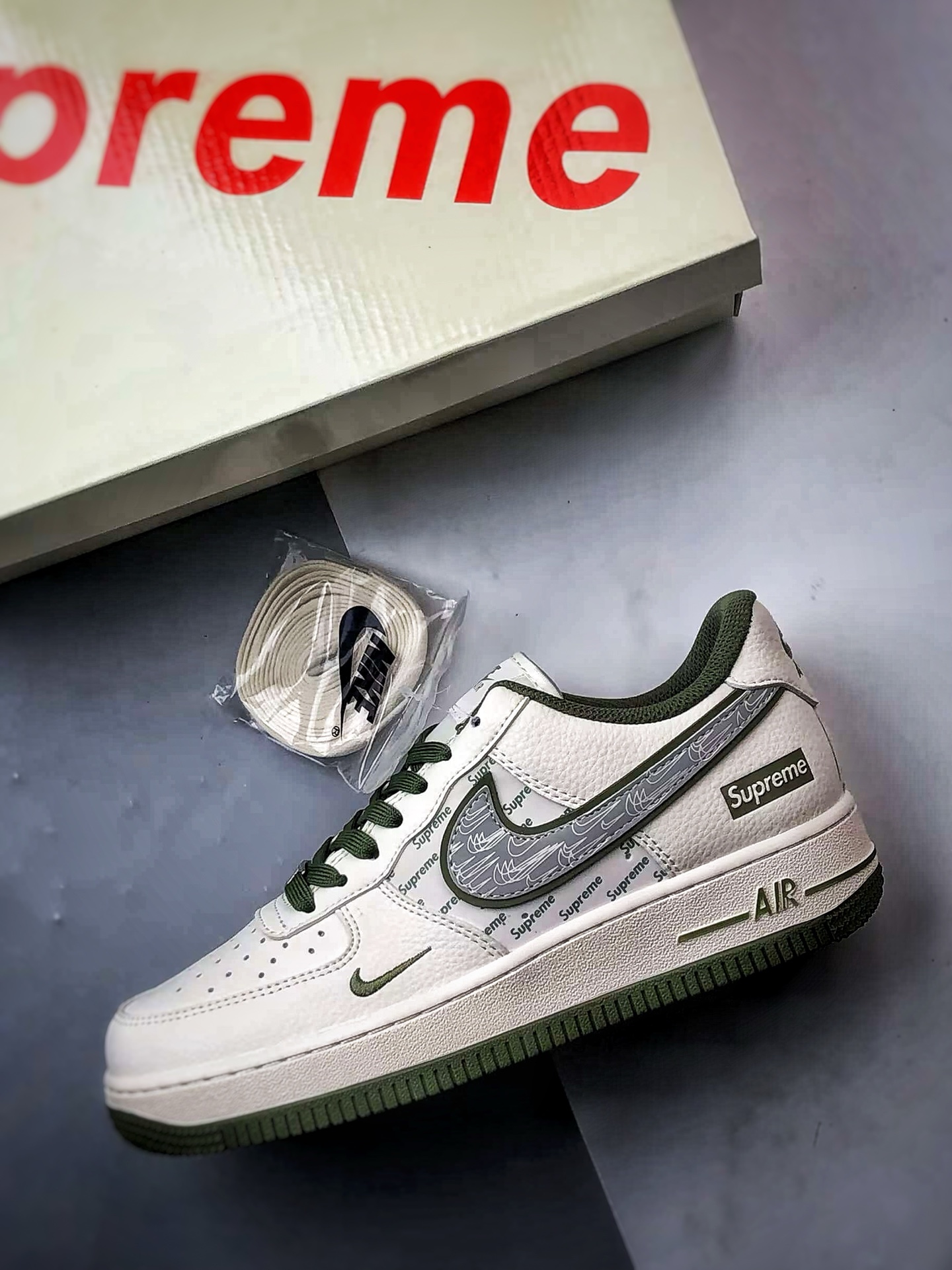 Sup x Air Force 1 Low 米白绿反光 XX3168-148
