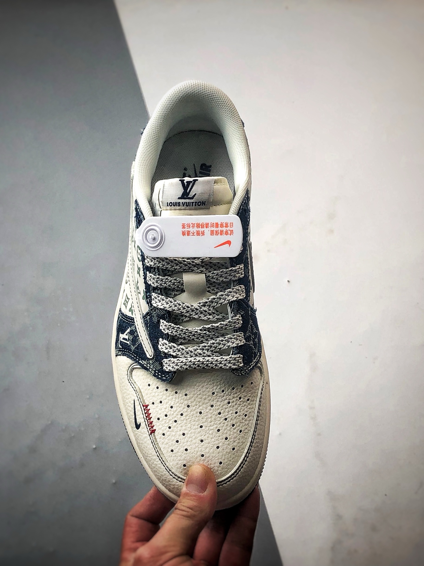 Air Jordan 1 Low OG ”高端定制” LV牛仔反光白蓝倒钩 YX5066-326
