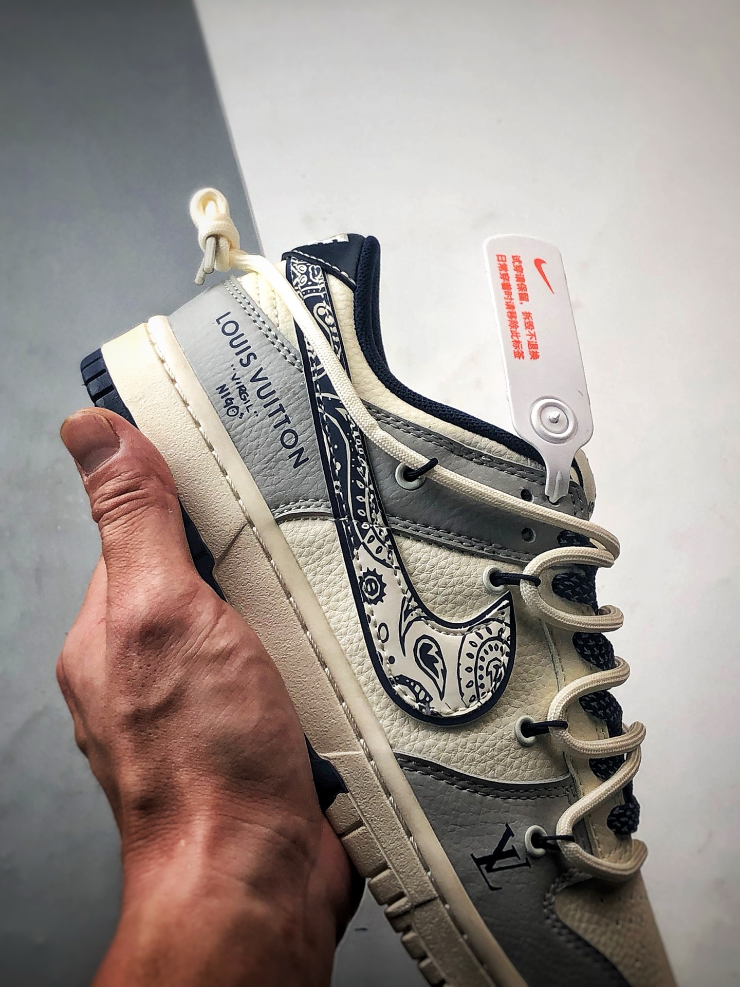 330 NK Dunk Low Retro ”DIY高端定制” LV白灰藏蓝解构 低帮休闲运动板鞋 DM6868-074