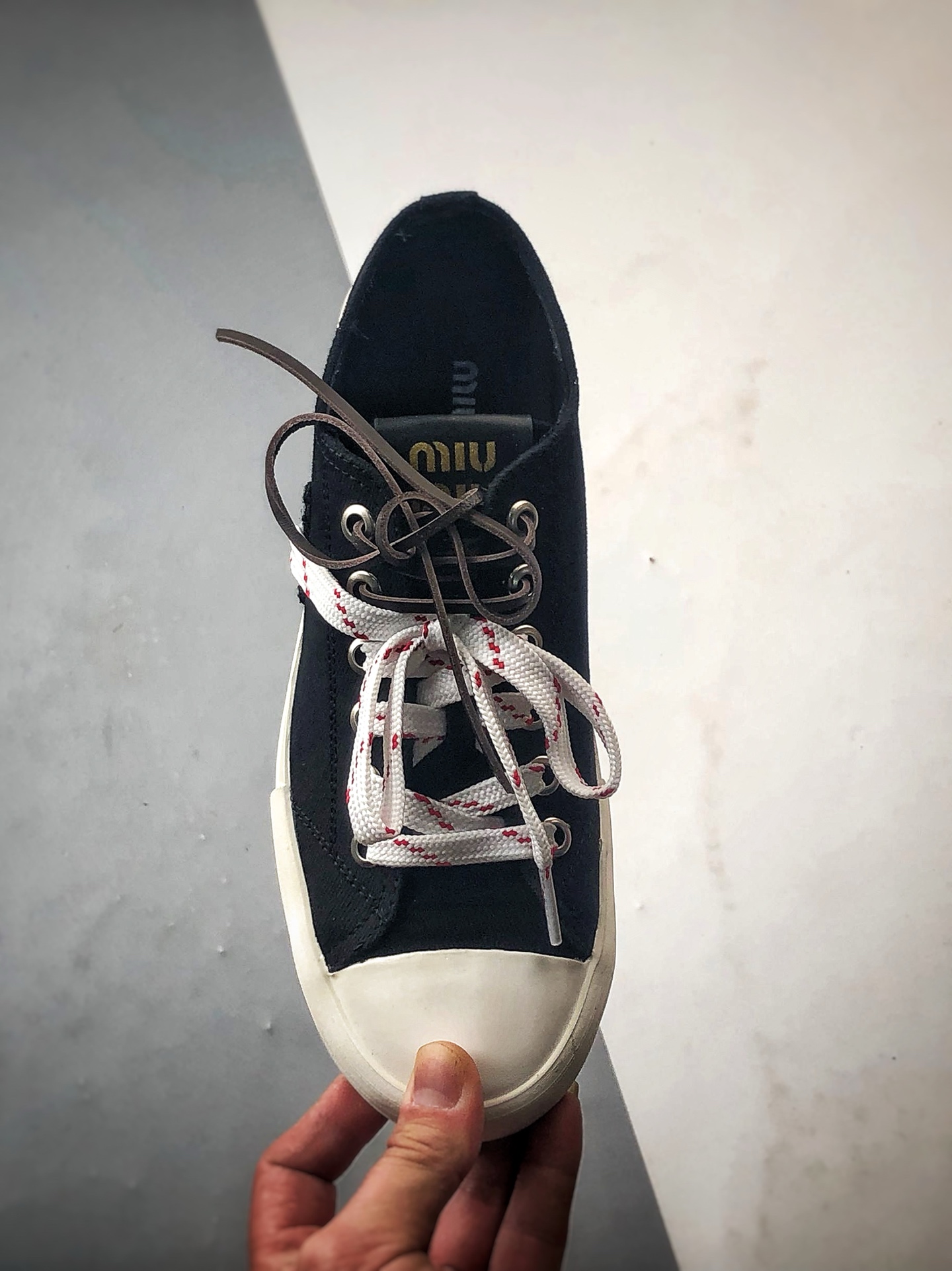 380 MiuMiu/缪缪 牛仔布厚底休闲运动帆布鞋 25ss官方最新款 小红书爆款推荐