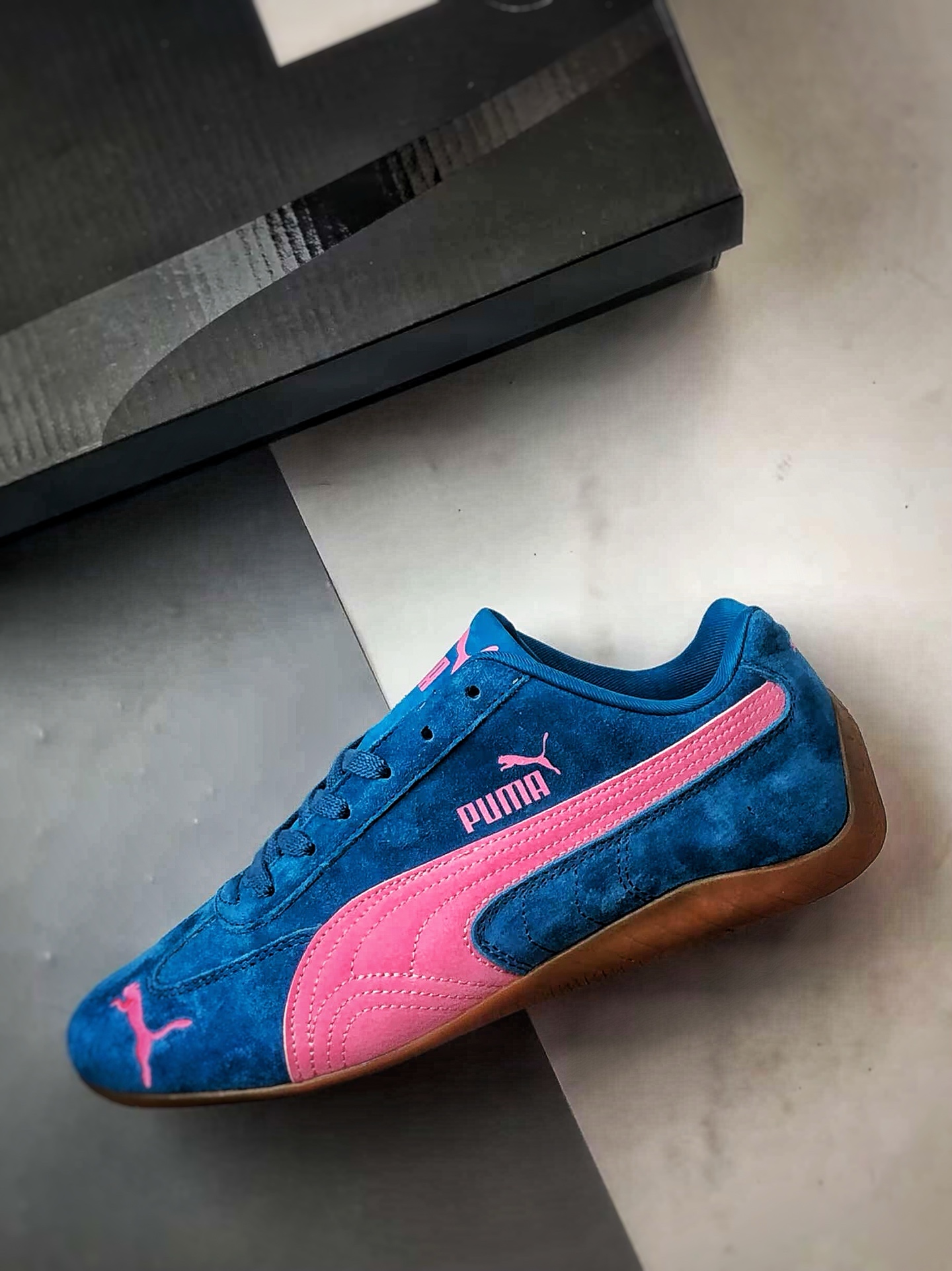 180 Puma Speedcet 蓝粉色 彪马低帮复古运动休闲赛车跑鞋 398846-43