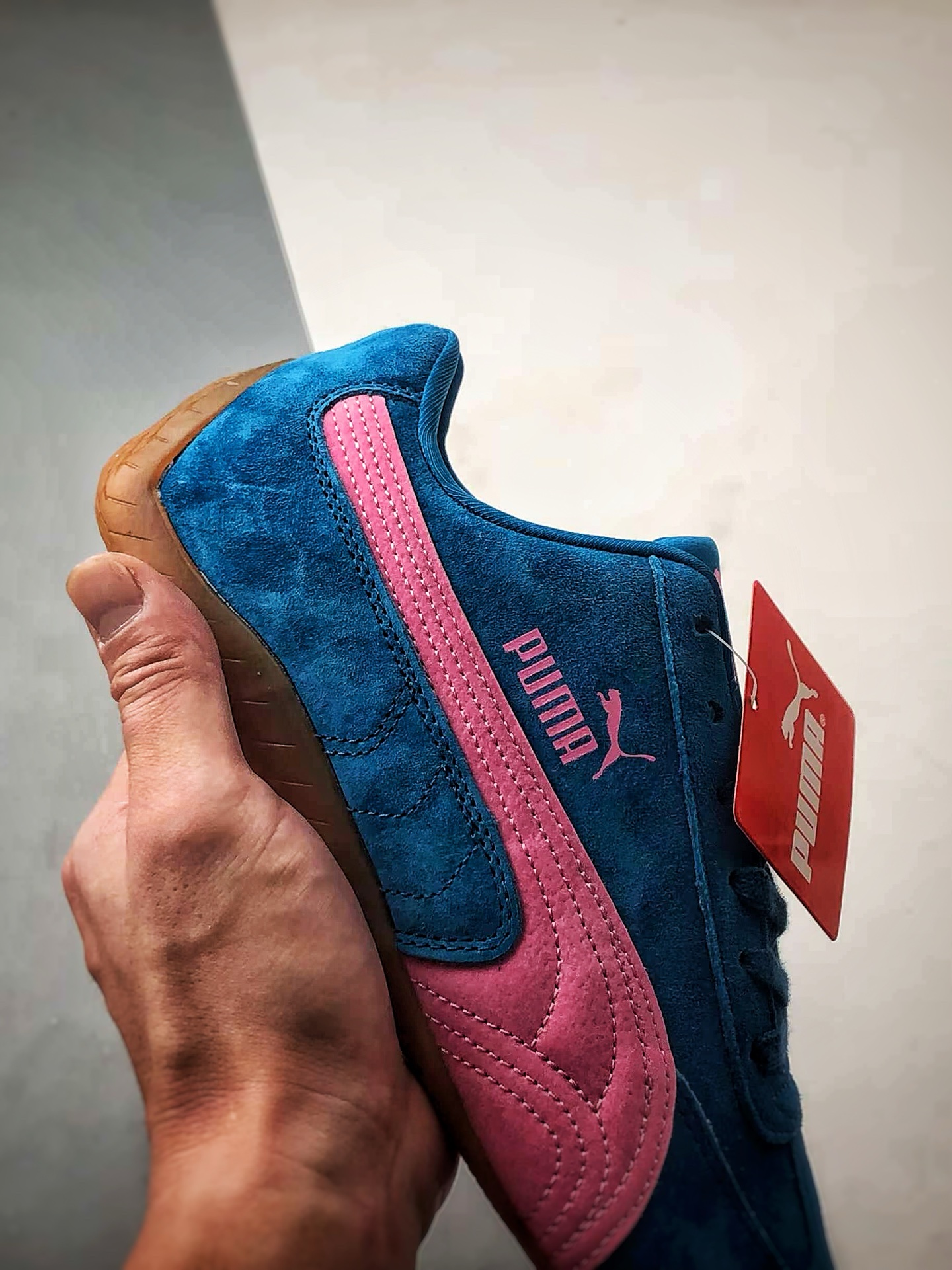 180 Puma Speedcet 蓝粉色 彪马低帮复古运动休闲赛车跑鞋 398846-43