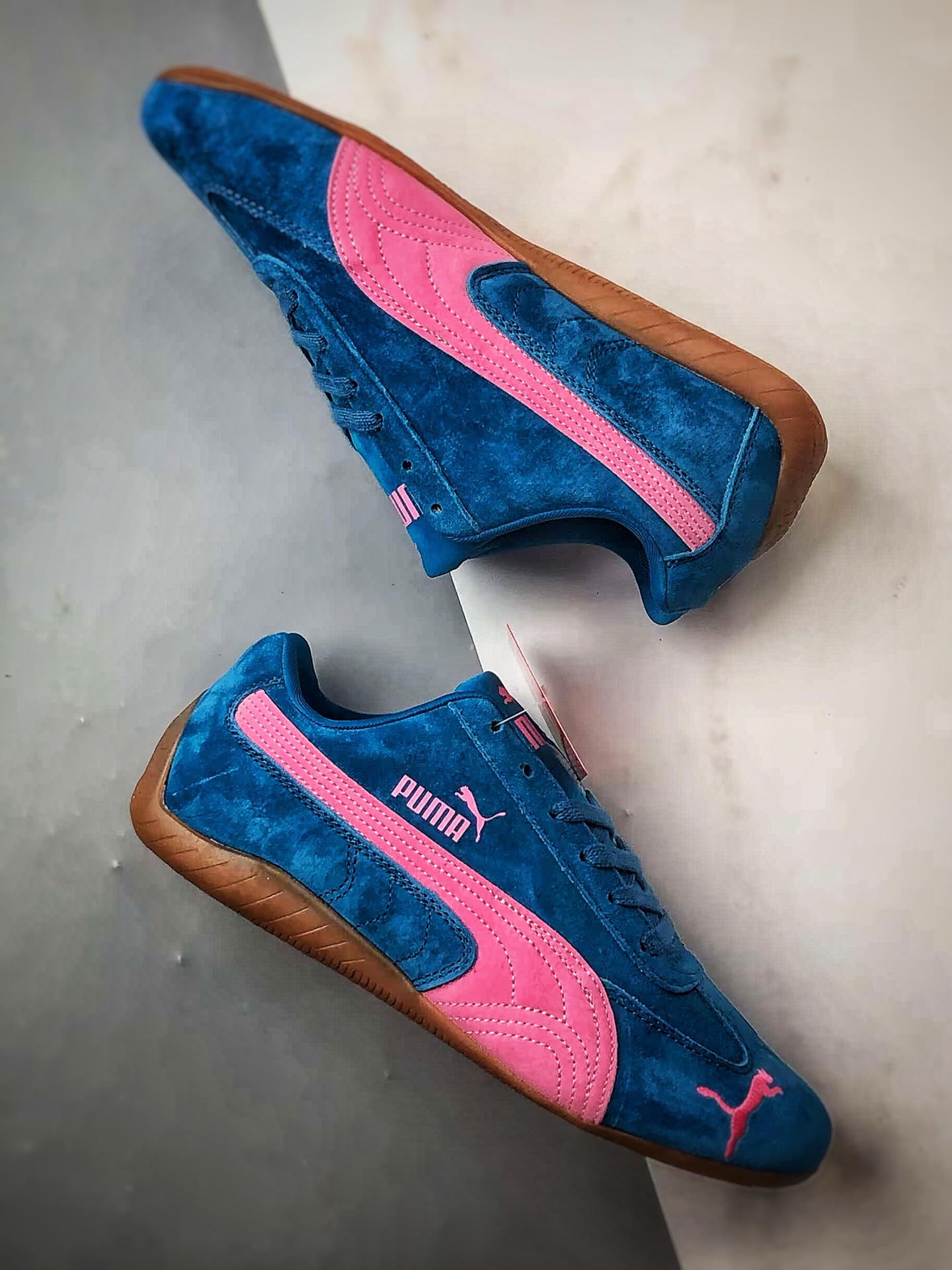 180 Puma Speedcet 蓝粉色 彪马低帮复古运动休闲赛车跑鞋 398846-43