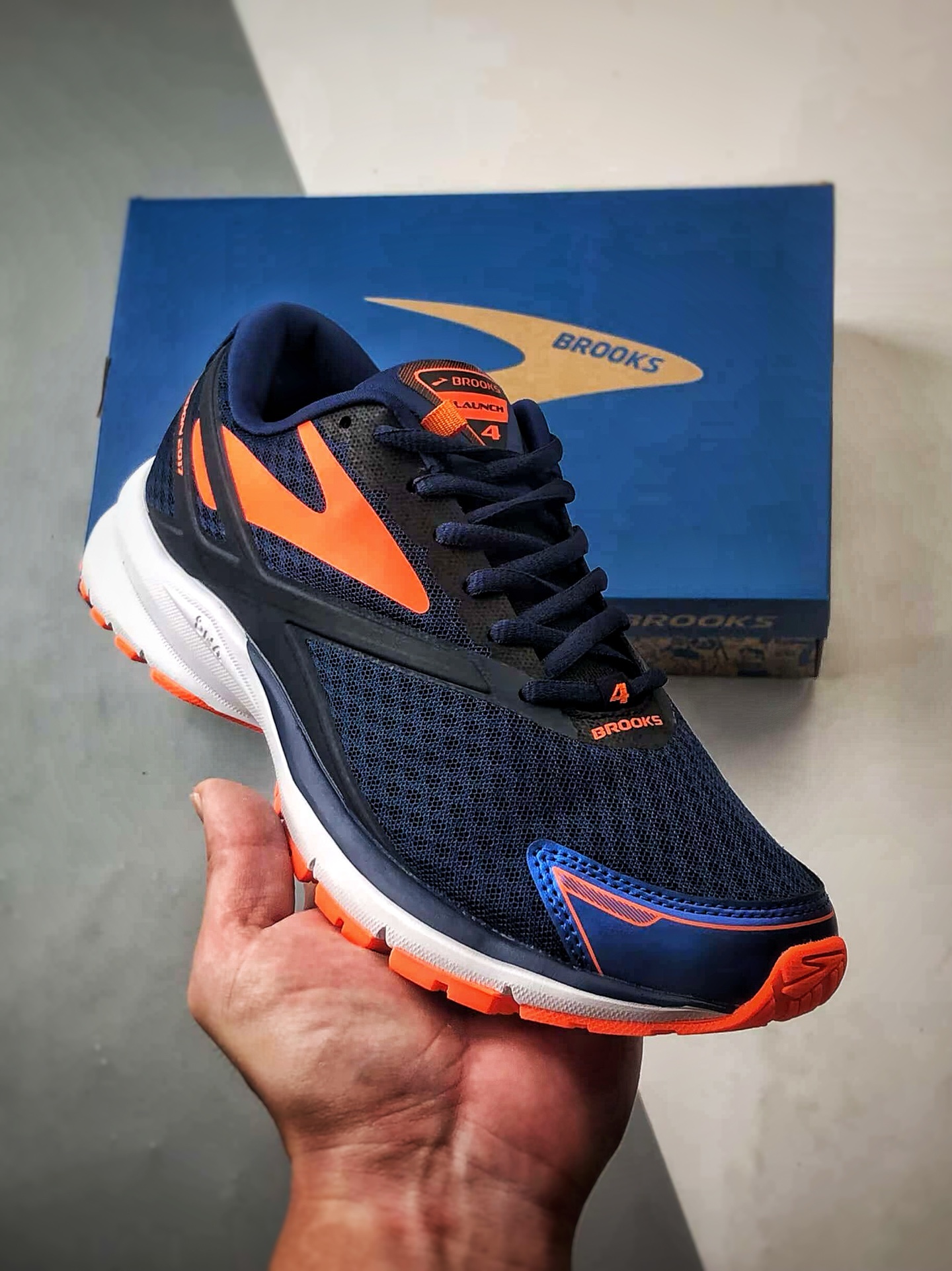 200 Brooks/布鲁克斯 Glycerin 19 深蓝橙 甘油19代低帮缓震运动慢跑鞋