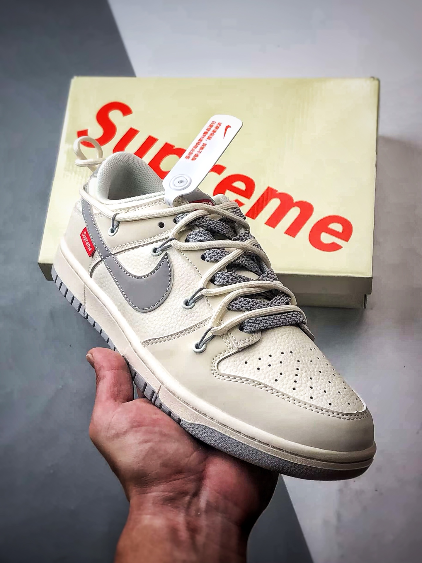 310 NK Dunk Low Retro ”DIY高端定制” Sup米白灰反光解构 低帮休闲运动板鞋 DM6868-091