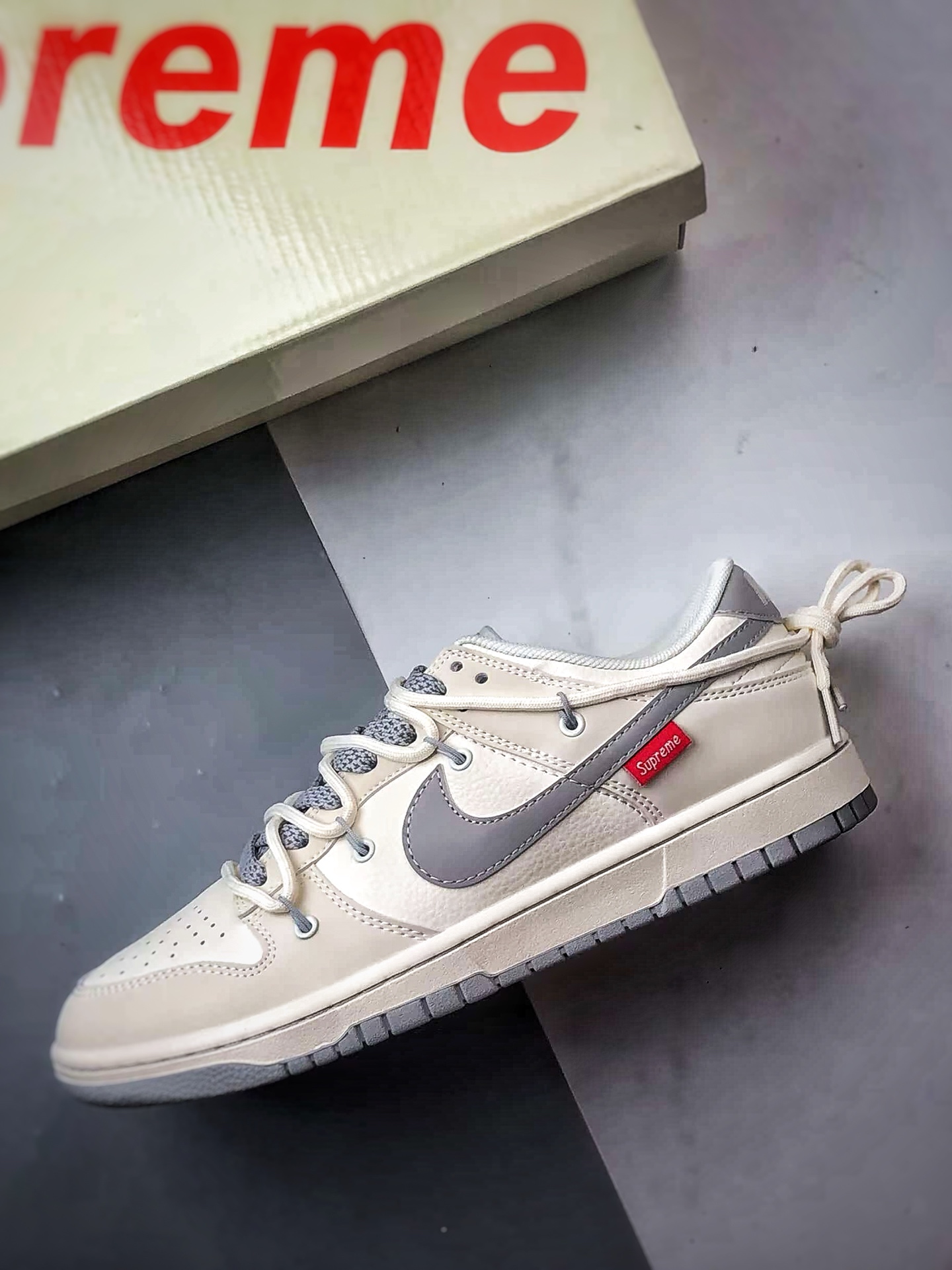 310 NK Dunk Low Retro ”DIY高端定制” Sup米白灰反光解构 低帮休闲运动板鞋 DM6868-091