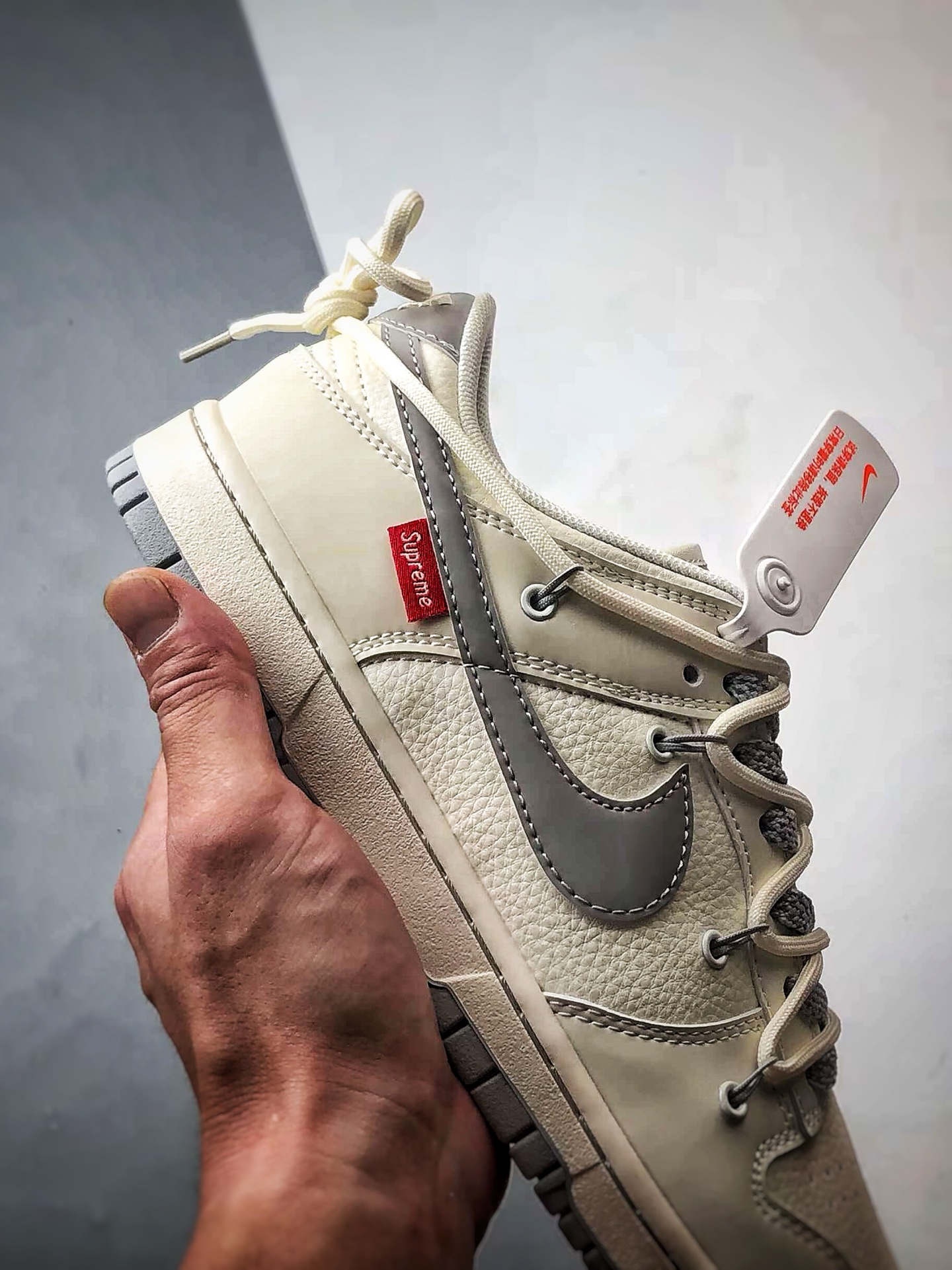 310 NK Dunk Low Retro ”DIY高端定制” Sup米白灰反光解构 低帮休闲运动板鞋 DM6868-091