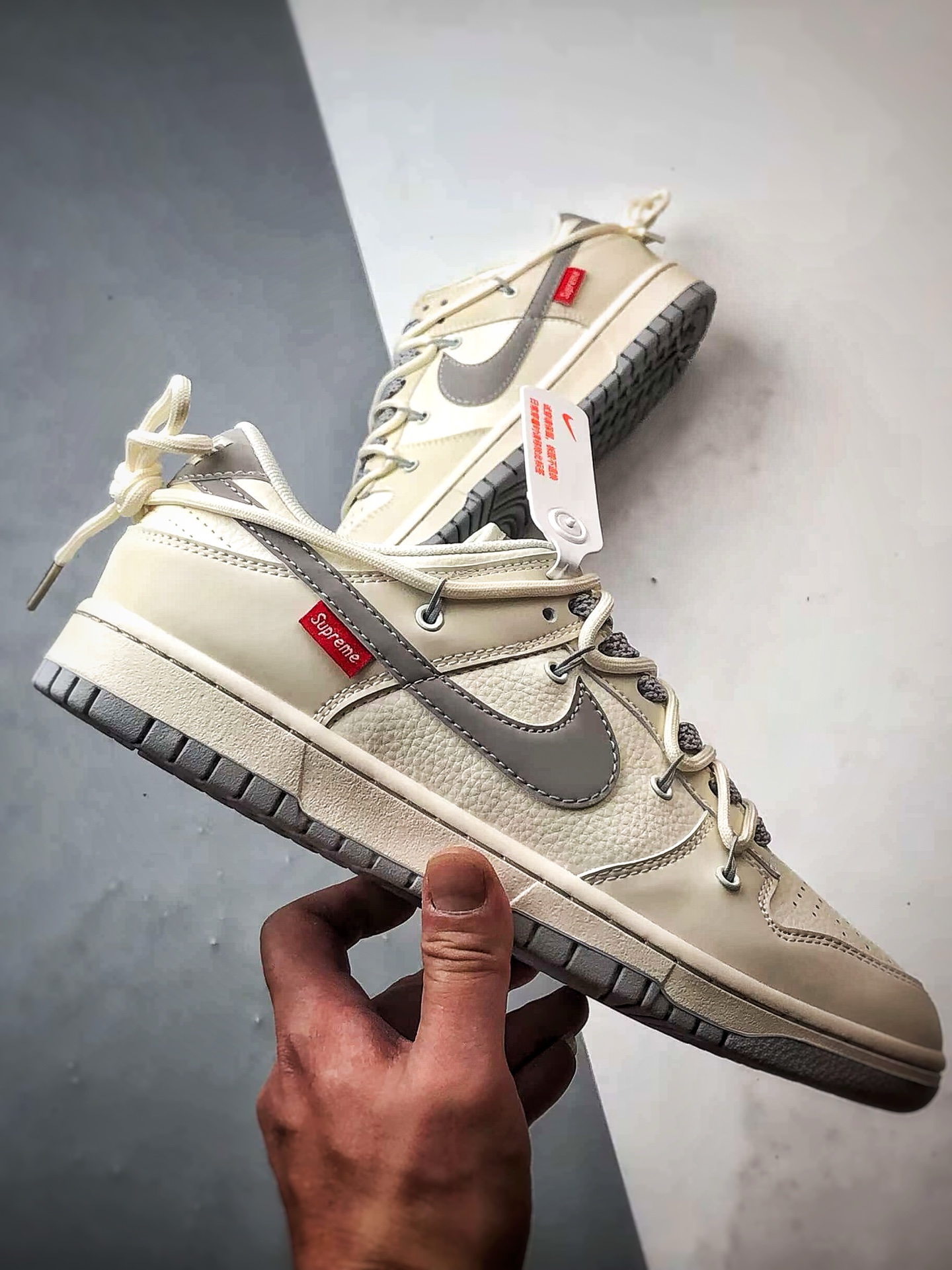 310 NK Dunk Low Retro ”DIY高端定制” Sup米白灰反光解构 低帮休闲运动板鞋 DM6868-091