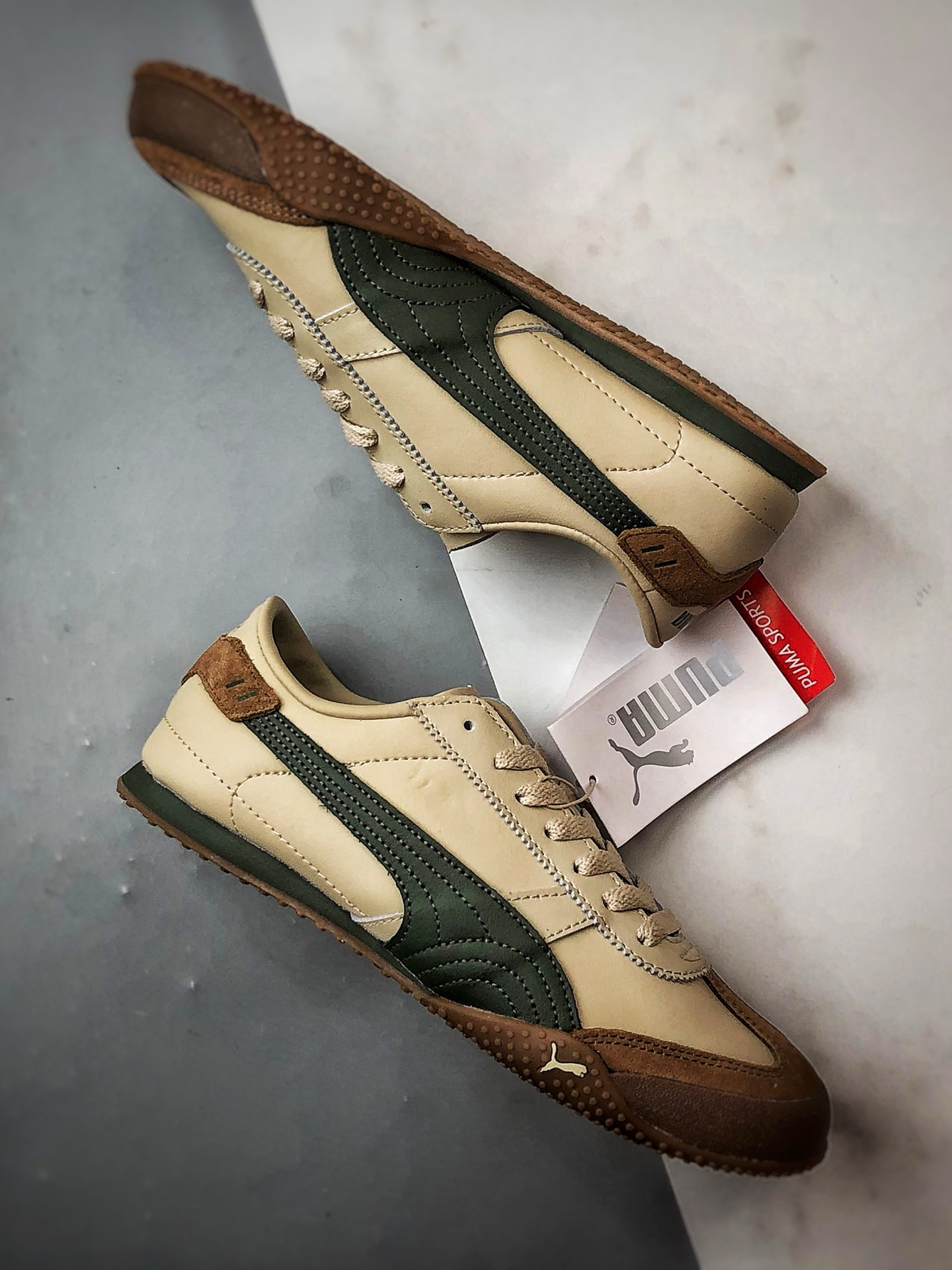 170 Puma Bella UT Leather 棕绿 低帮时尚百搭生活休闲薄底鞋 402186-07