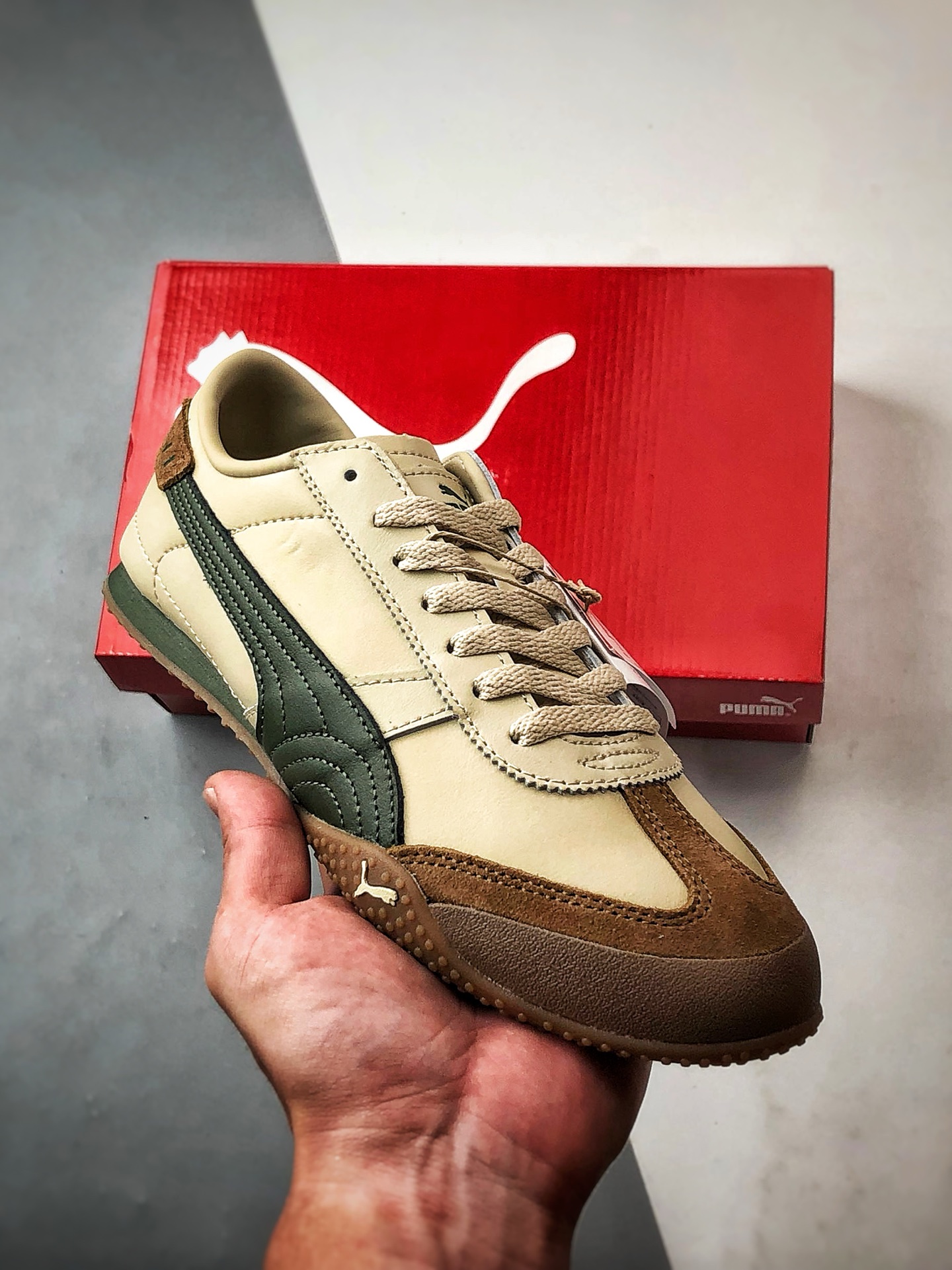 170 Puma Bella UT Leather 棕绿 低帮时尚百搭生活休闲薄底鞋 402186-07